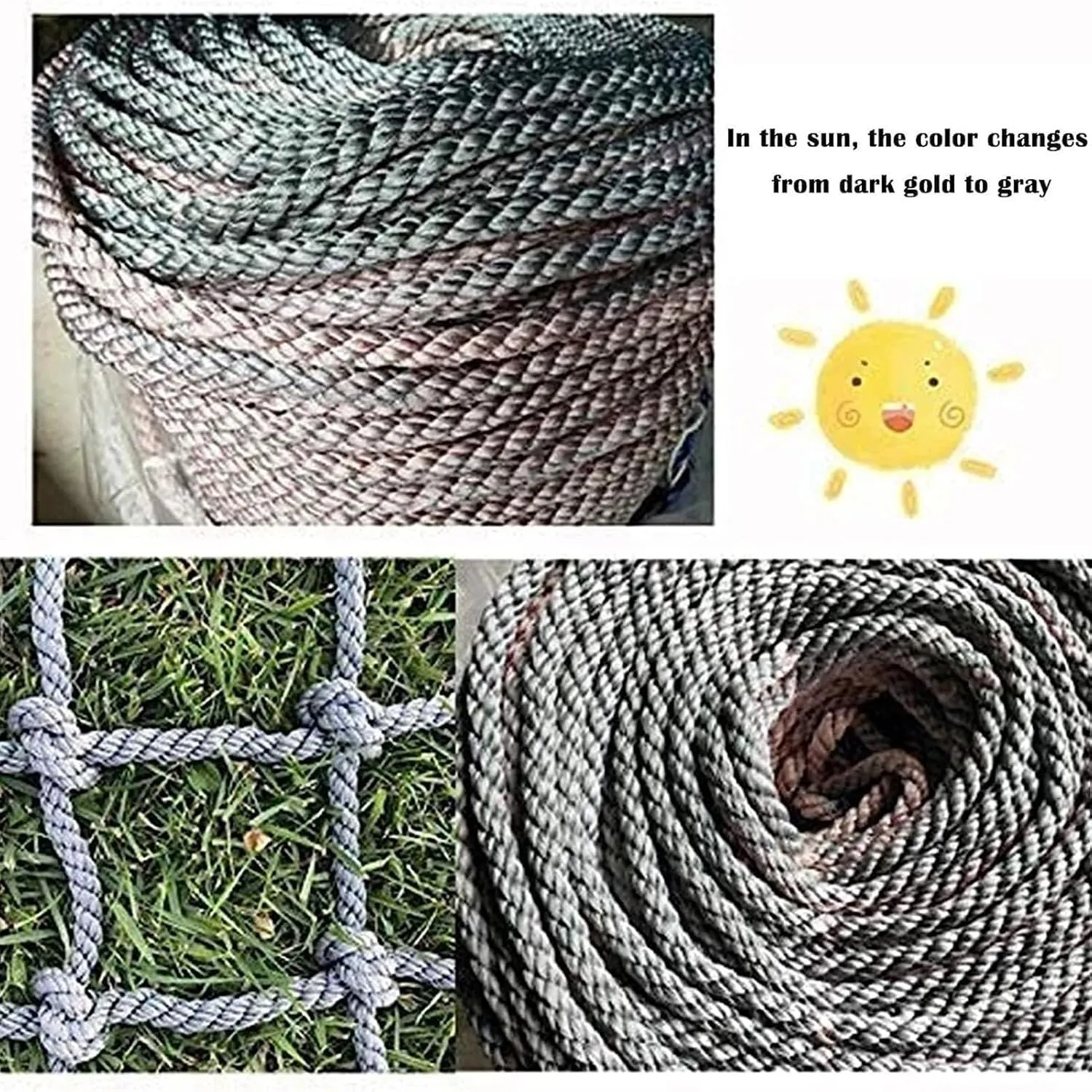 Heavy Duty Climbing Cargo Net, Outdoor Playground Climbing Net, Rope Ladder, Playground Treehouse Swingsets Accessories,1 * 1m(3.3 * 3.3ft)