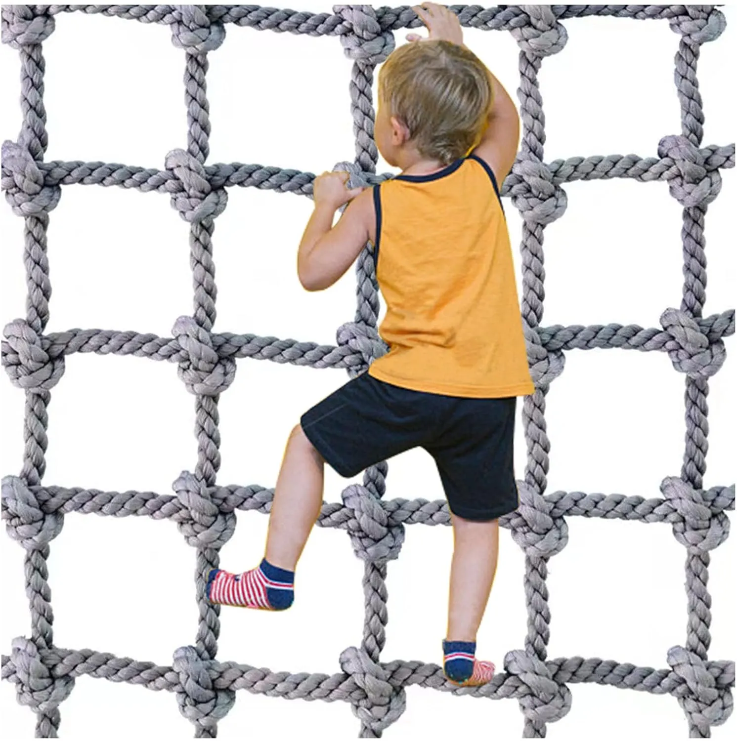 Heavy Duty Climbing Cargo Net, Outdoor Playground Climbing Net, Rope Ladder, Playground Treehouse Swingsets Accessories,1 * 1m(3.3 * 3.3ft)
