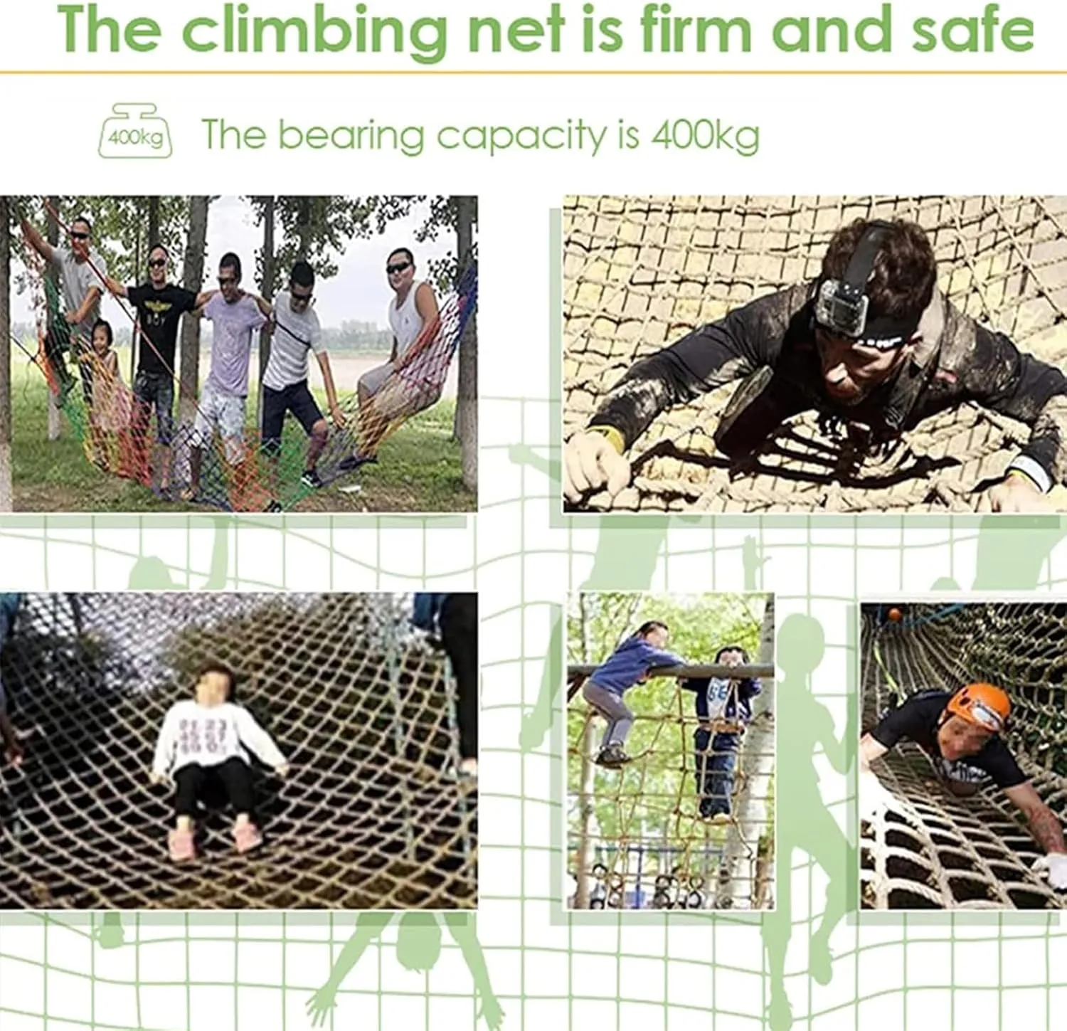 Heavy Duty Climbing Cargo Net, Outdoor Playground Railing Protective Net,Tree House Safety Net Rope Net, 10Cm,10Mm,100x200cm
