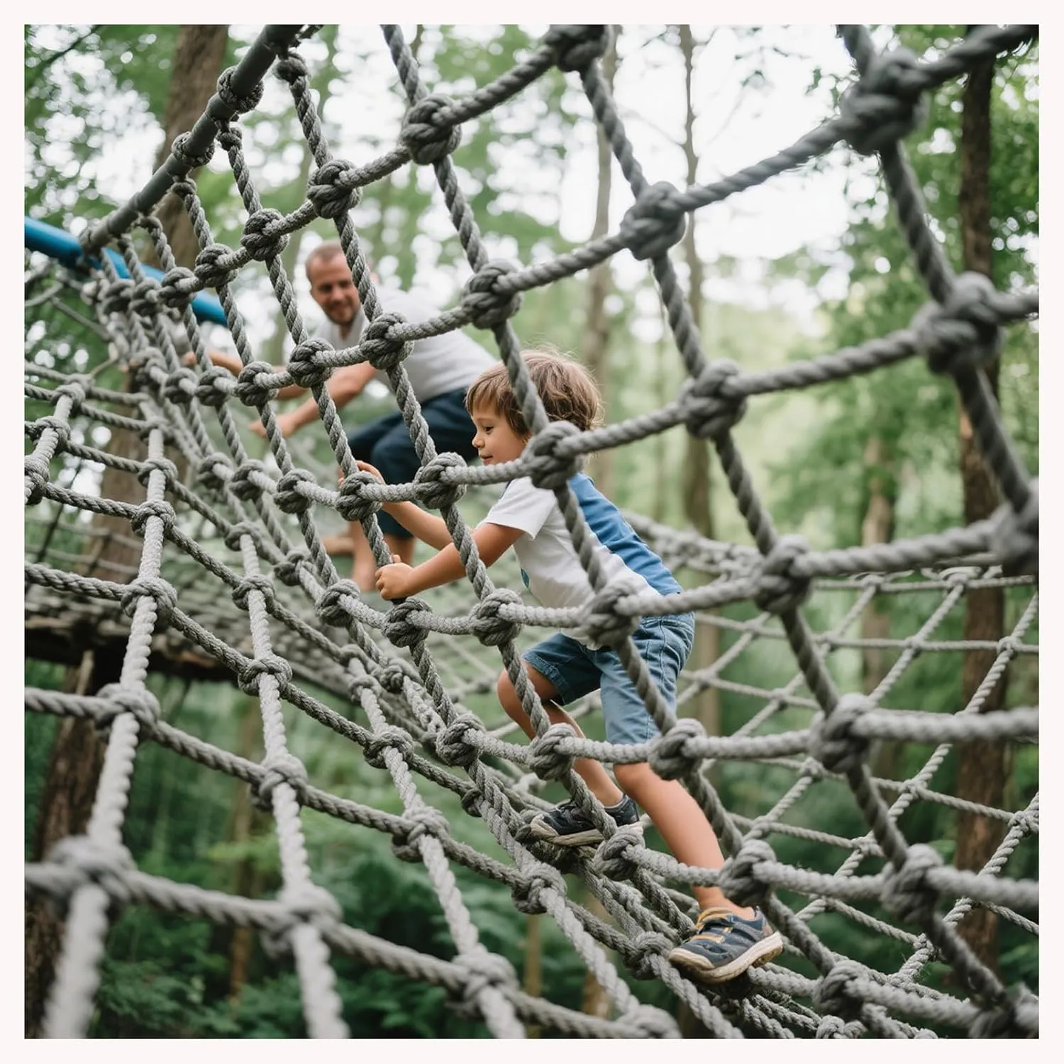 Heavy Duty Climbing Cargo Net Playground Safety Netting Outdoor Tree House Swing Set Cargo Rope Ladder Truck Cargo Net Cover Fence Netting,1x1.5m(3.3x4.9ft)