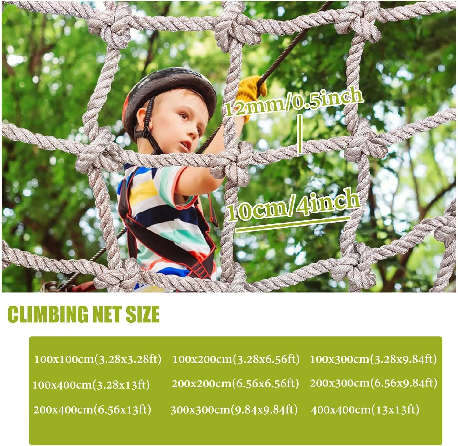 Heavy Duty Climbing Cargo Net,Polyamide Indoor Climbing Net,Obstacle Training Rope Ladder Swing for Adults,12Mm Rope Diameter Playground Safety Net,100x100cm