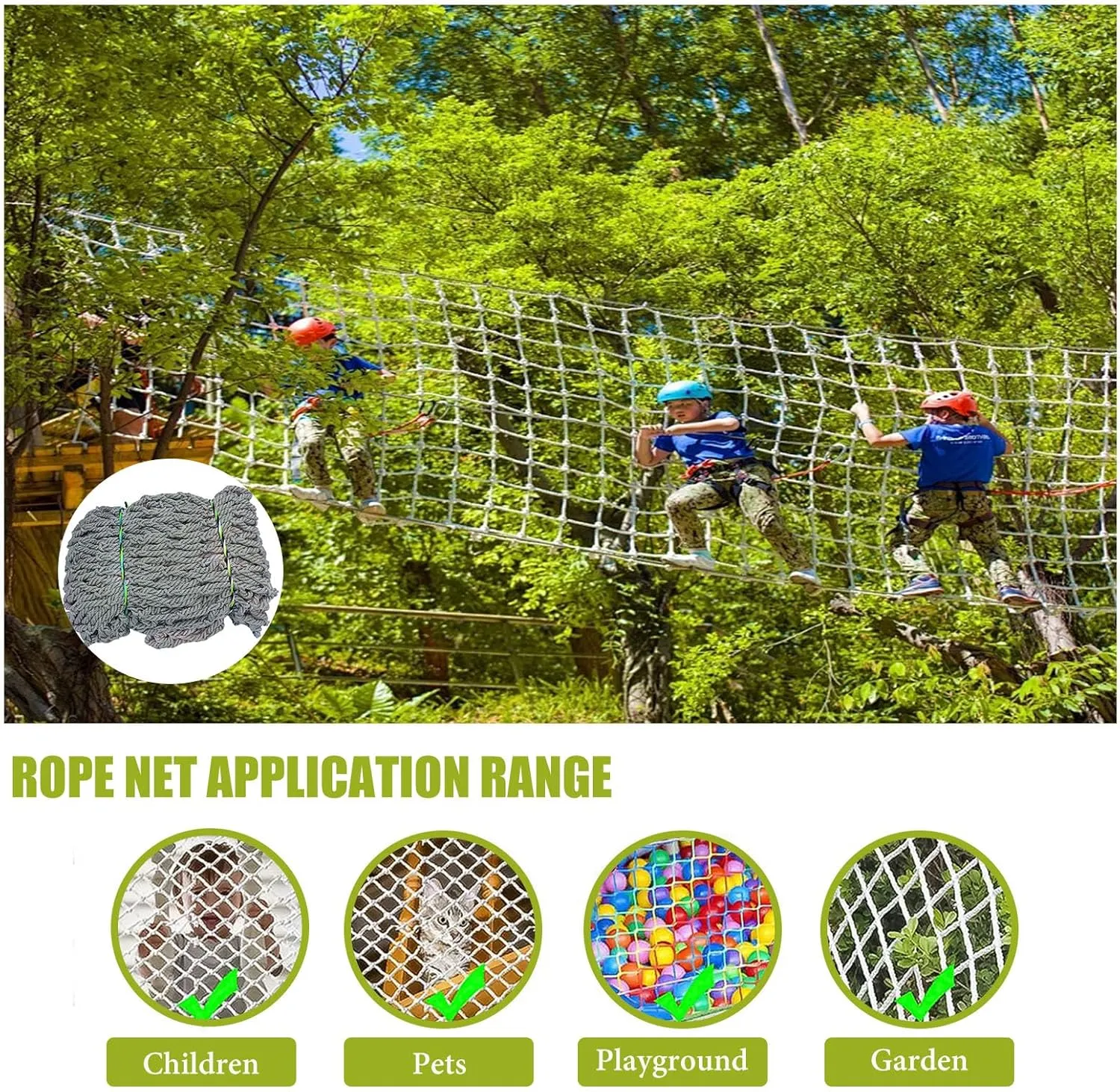 Heavy Duty Climbing Cargo Net,Polyamide Indoor Climbing Net,Obstacle Training Rope Ladder Swing for Adults,12Mm Rope Diameter Playground Safety Net,100x100cm