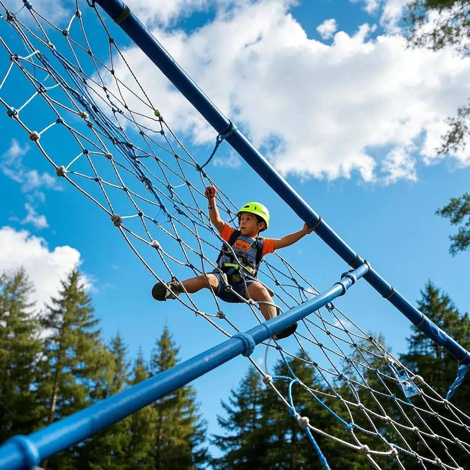 Heavy Duty Climbing Frame Net,Safety Outdoor Climbing Net for Kids and Adult,Polyester Climbing Cargo Net,Treehouse Rope Ladder, Hand-Woven Net,100x400cm