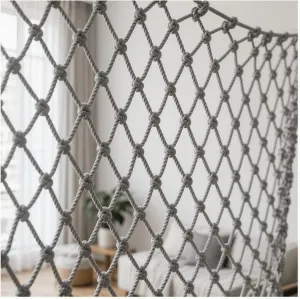 Heavy Duty Climbing Net - 300x300cm Handcrafted Rope Safety Net for Outdoor/Indoor Playground, Balcony, Stairs, and Fence Protection - Durable Cargo Netting