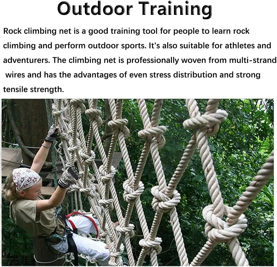 Heavy Duty Climbing Net Cargo Net, Safety Net Truck Trailer Heavy Duty Rope Ladder, Obstacle Training for Adults and Children Outdoor Adventure