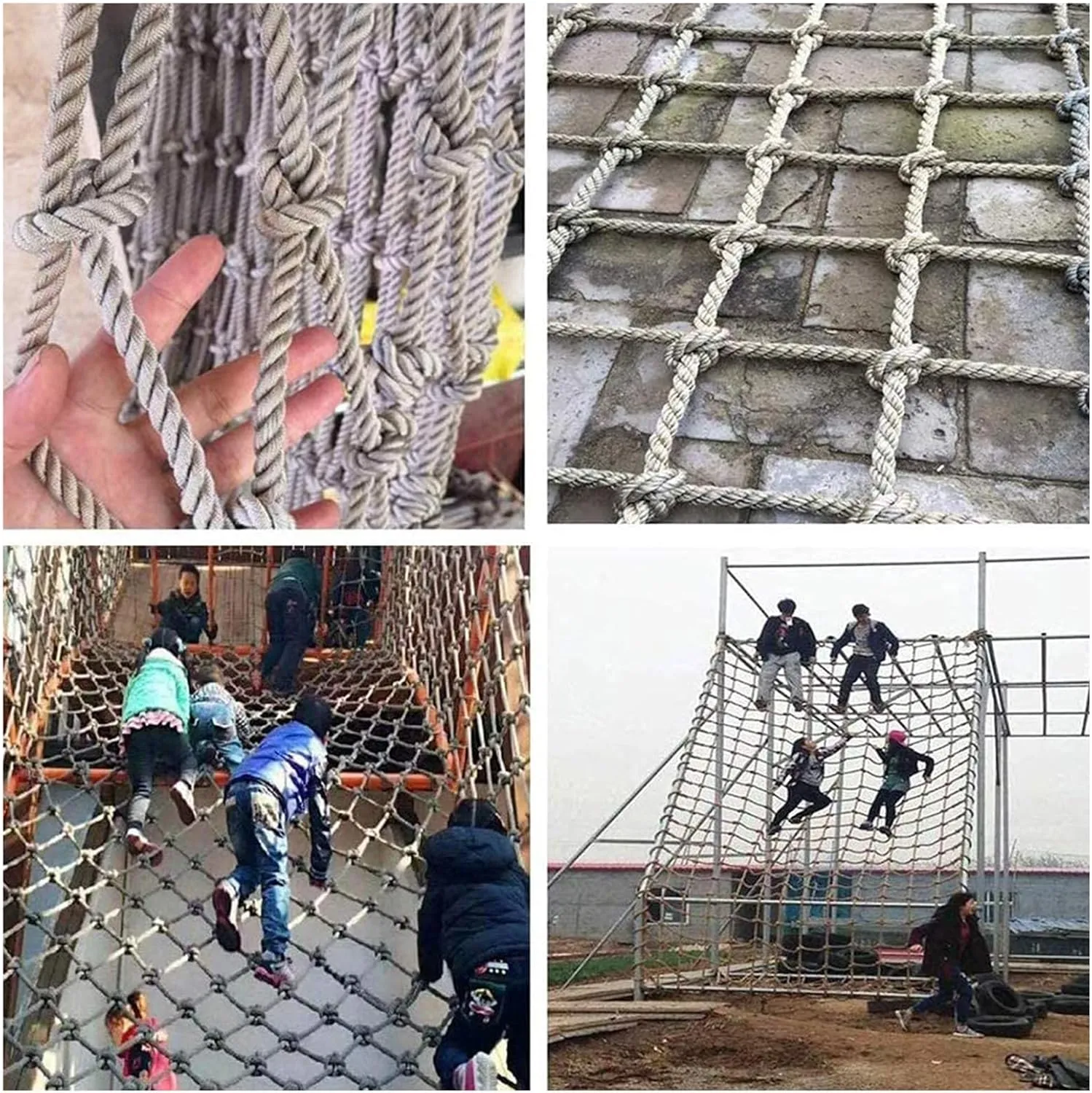 Heavy Duty Climbing Net Cargo Net Safety Nets Cargo Rope Ladder Truck Trailer Net Playground Fence Protective Mesh Stair Balcony Railing Protection Net,1Mx1M(3.3FTx3.3FT)
