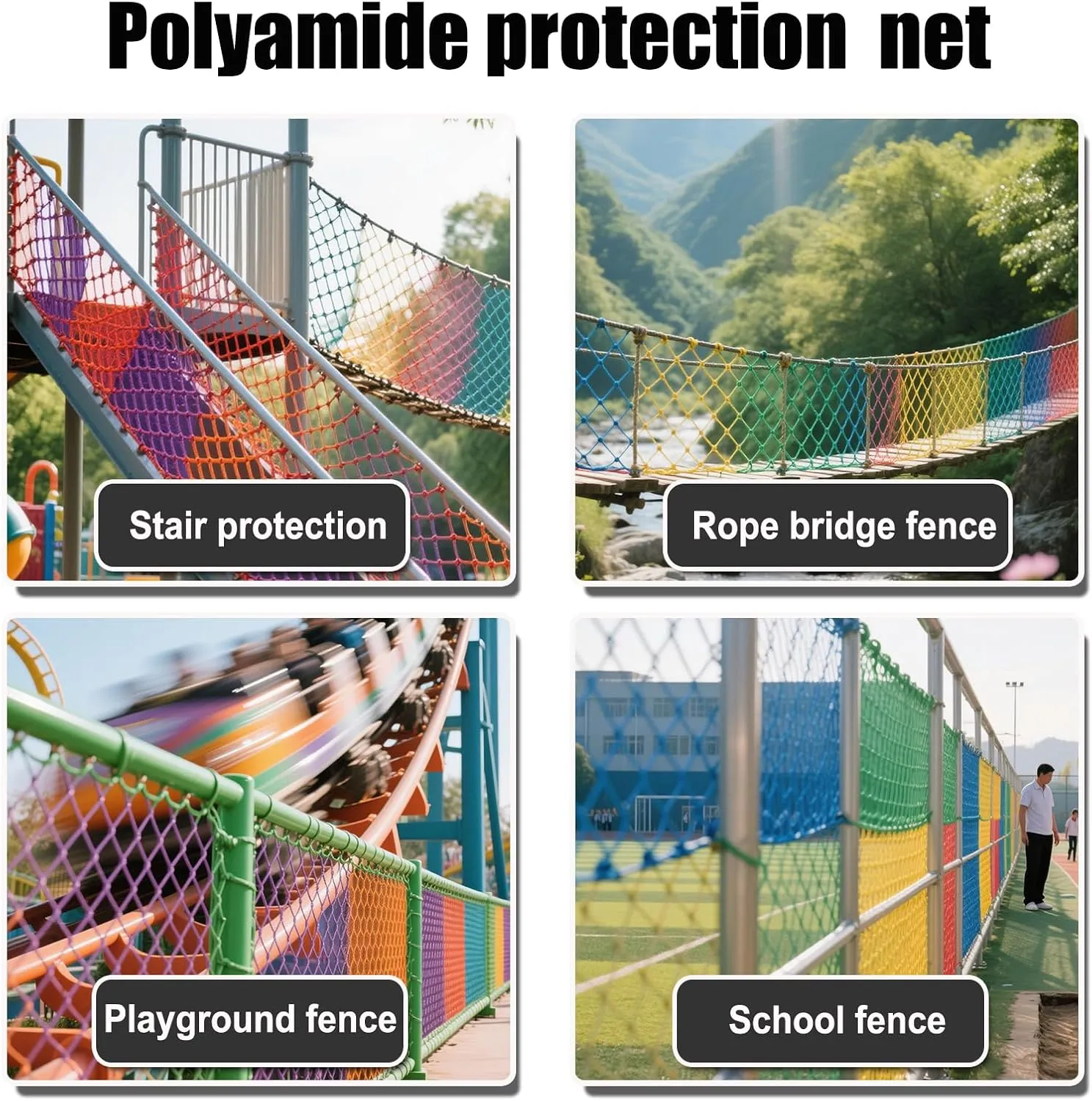 Heavy-Duty Climbing Net for Kids – Outdoor Playground Cargo Net,Safety Rope Ladder for Treehouse Jungle Gym & Adventure,200x400cm