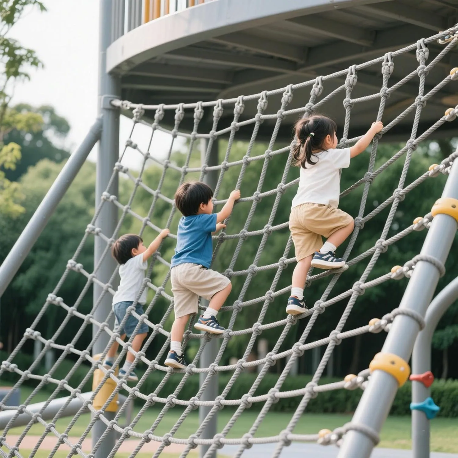 Heavy-Duty Climbing Net for Kids Outdoor - Polyamide Cargo Rope Net,Play Ladder for Backyard,Treehouse,Jungle Gym - Easy Assembly Safety Protection Net,100x400cm