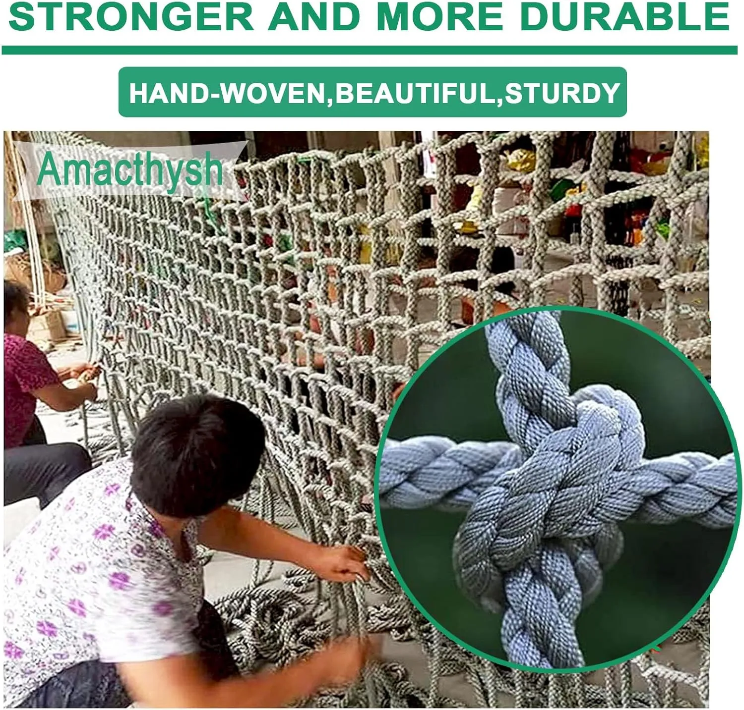 Heavy-Duty Climbing Net for Kids, Versatile on Balcony, Railing Polyester Fiber, Indoor & Outdoor Decor Climbing Cargo Rope Net,1 * 6m