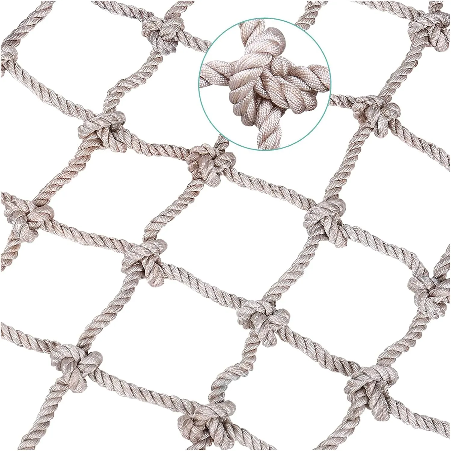 Heavy Duty Climbing Net Rope Ladder - 12mm Thick Safety Net for Playground, Cargo Webbing, Rock Swing Sets - Durable Outdoor Protective Net (3.3FT x 13.1FT)