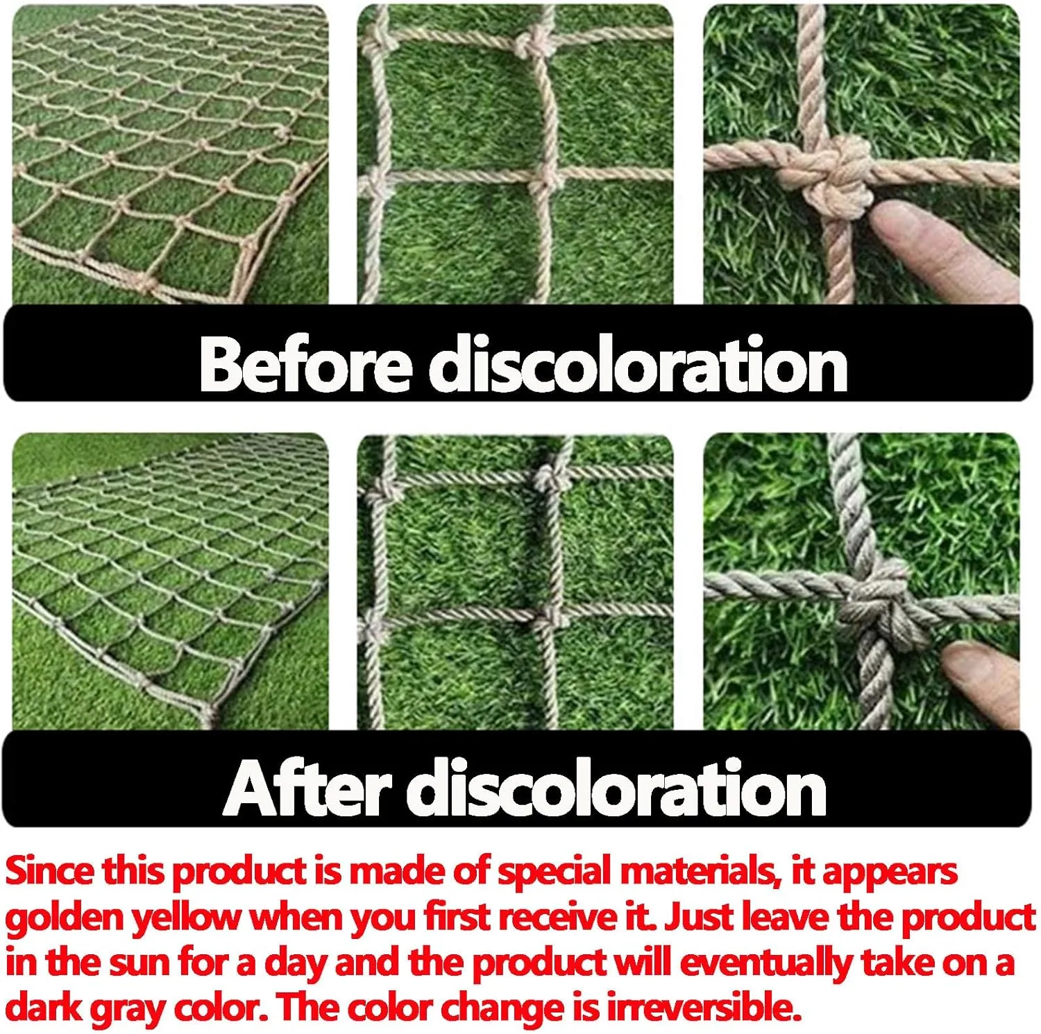 Heavy Duty Climbing Net Rope Safety Net 6MM Durable Playground Net Treehouse Netting Cargo Rope Ladder Truck Trailer Fence Netting,3.3FTx9.8FT