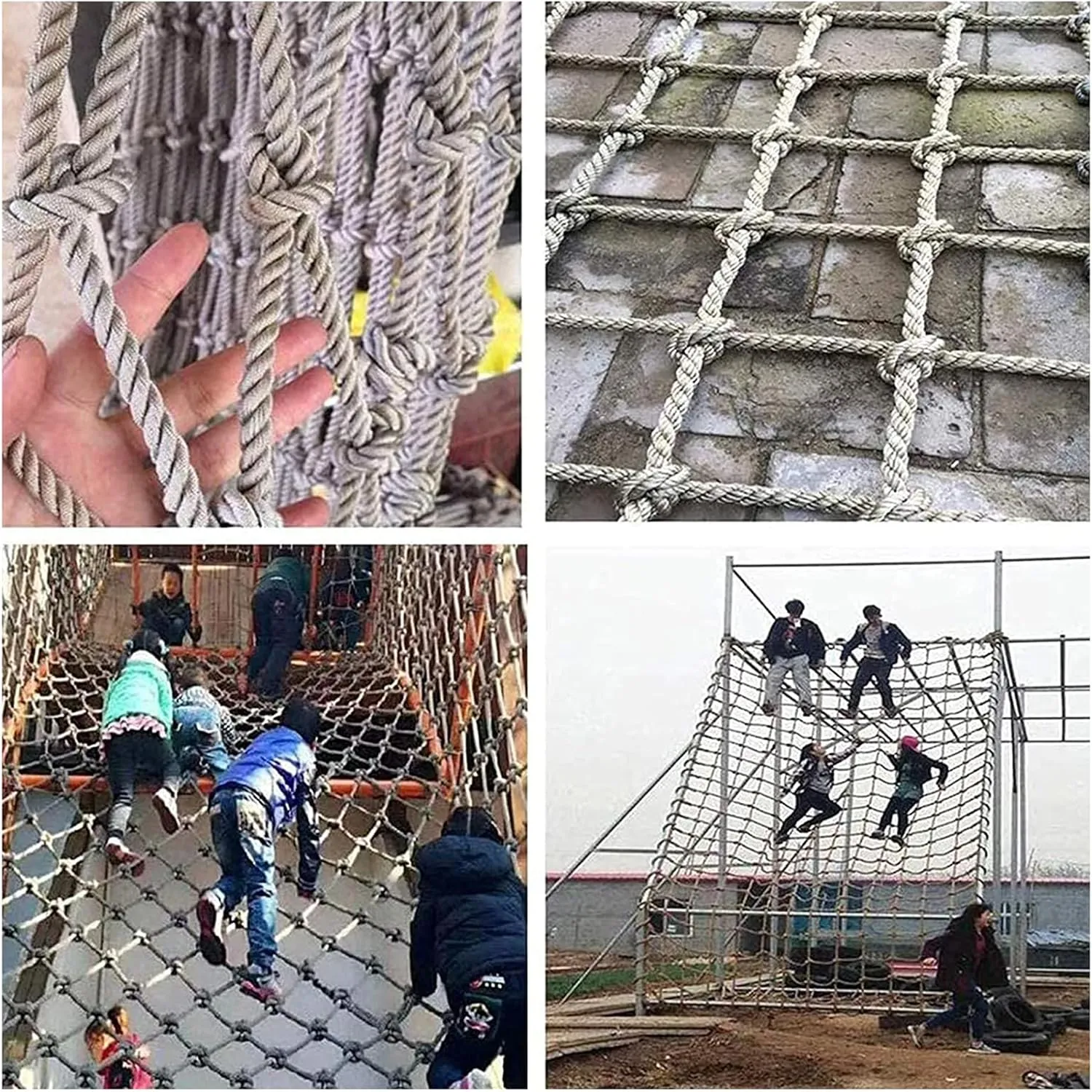 Heavy Duty Climbing Net Rope Safety Net 6MM Durable Playground Net Treehouse Netting Cargo Rope Ladder Truck Trailer Fence Netting,3.3FTx9.8FT