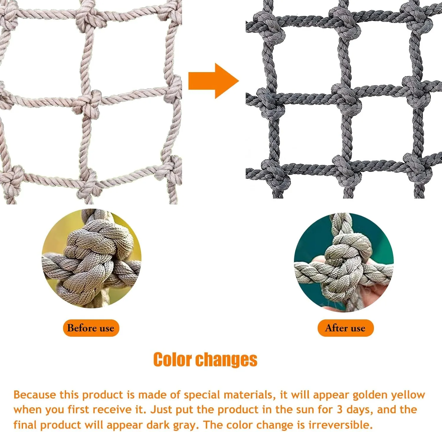 Heavy Duty Climbing Safety Net | 20Cm Anti-Fall Mesh Rope Ladder | Playground & Fitness Training Equipment Protection Net | Polyamide Fiber,100x300cm/3.3X9.8ft