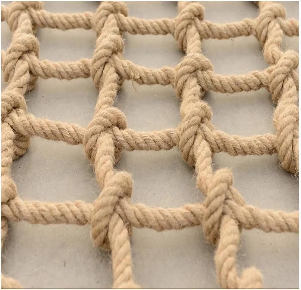 Heavy Duty Hemp Rope Climbing Net for Indoor and Outdoor Decor Giant Mesh Cargo Net for Garden and Playground