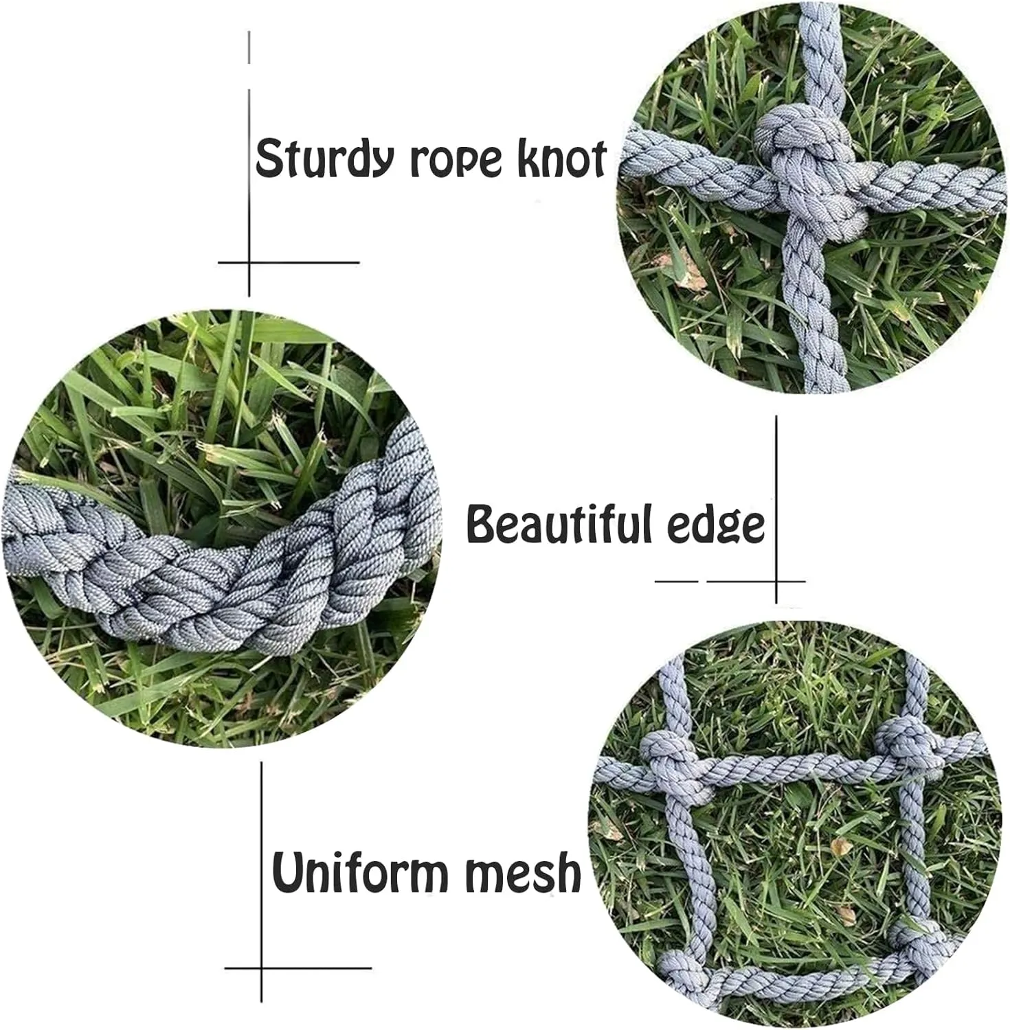 Heavy Duty Large Climbing Cargo Net Rope, Playground Rope Net, Safety Protection Net, Rope Ladder, Swingset, Indoor and Outdoor, Treehouse, Jungle Gyms