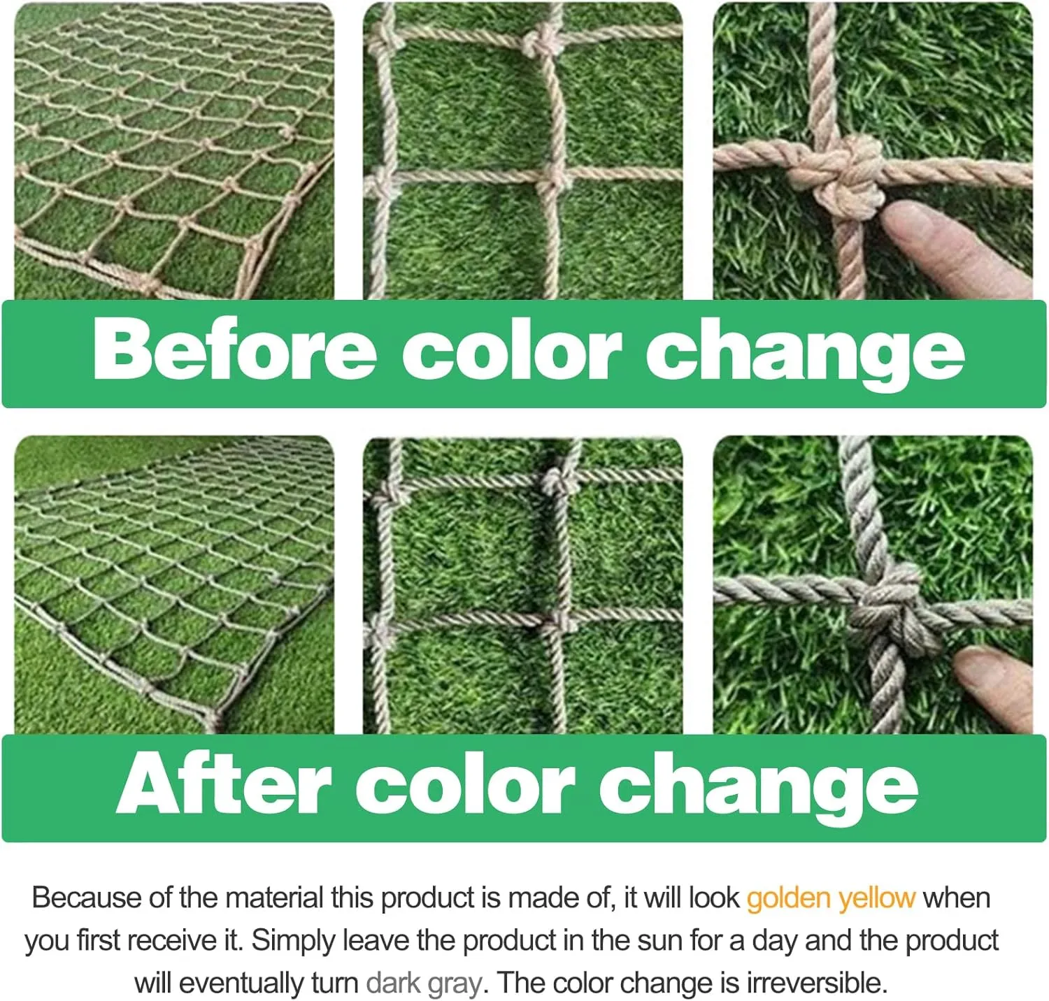 Heavy Duty Large Climbing Cargo Net Rope, Playground Rope Net, Safety Protection Net, Rope Ladder, Swingset, Indoor and Outdoor, Treehouse, Jungle Gyms