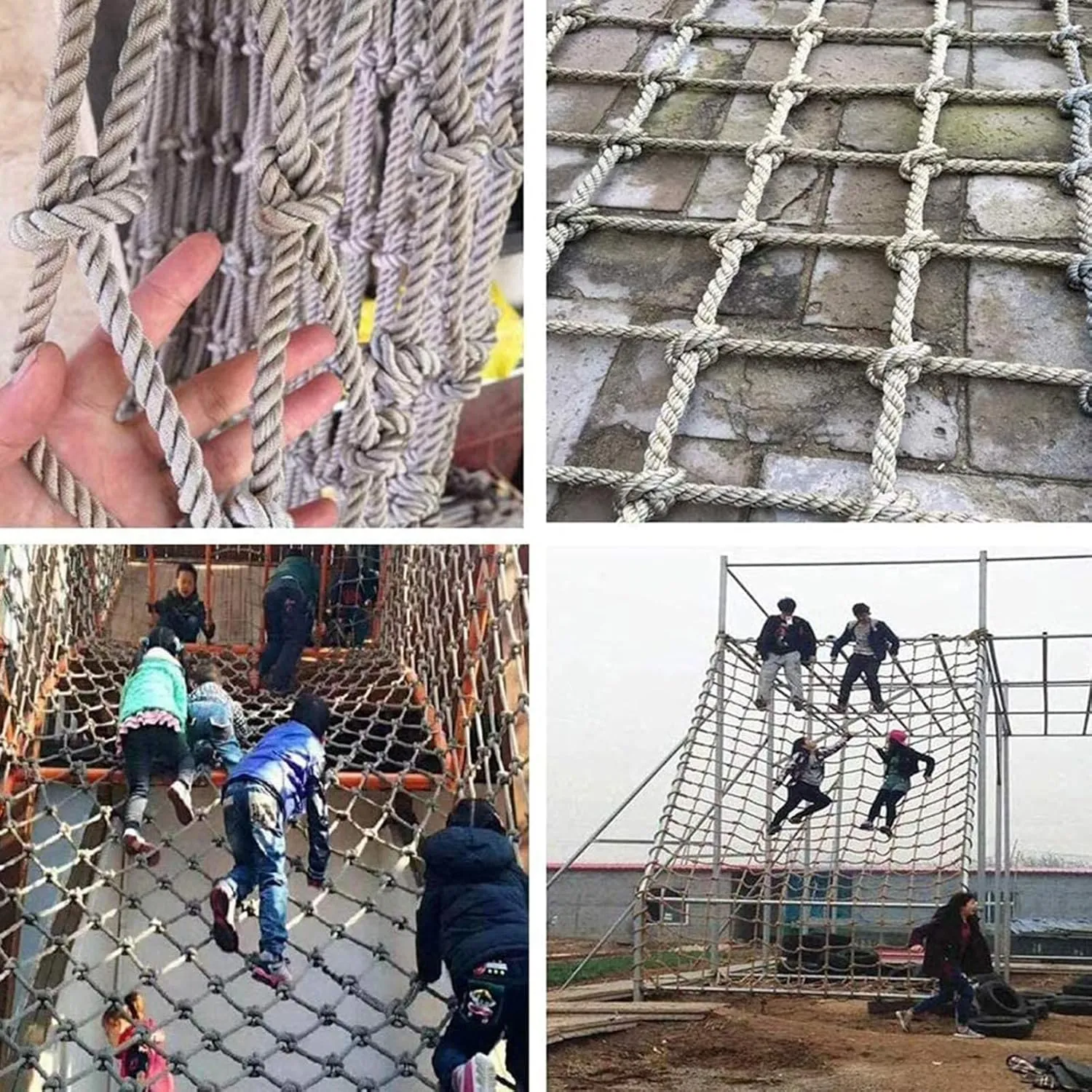 Heavy Duty Large Climbing Cargo Net Rope, Playground Rope Net, Safety Protection Net, Rope Ladder, Swingset, Indoor and Outdoor, Treehouse, Jungle Gyms