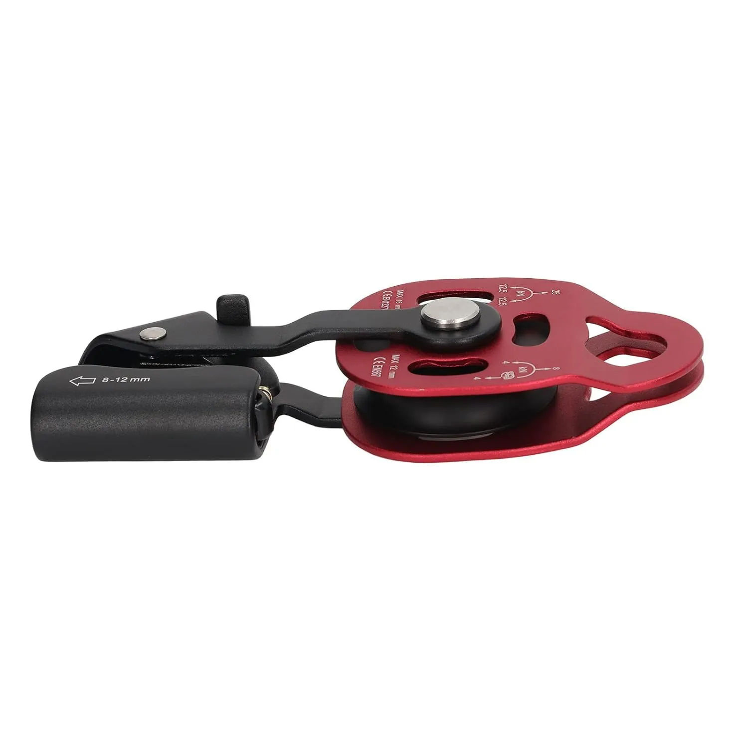Heavy Duty Lift Weight Pulley Made of 7075 Aviation Aluminum Designed for Rock Climbing and High Altitude Survival Use with Rope Diameter 8 to 12mm (Red)