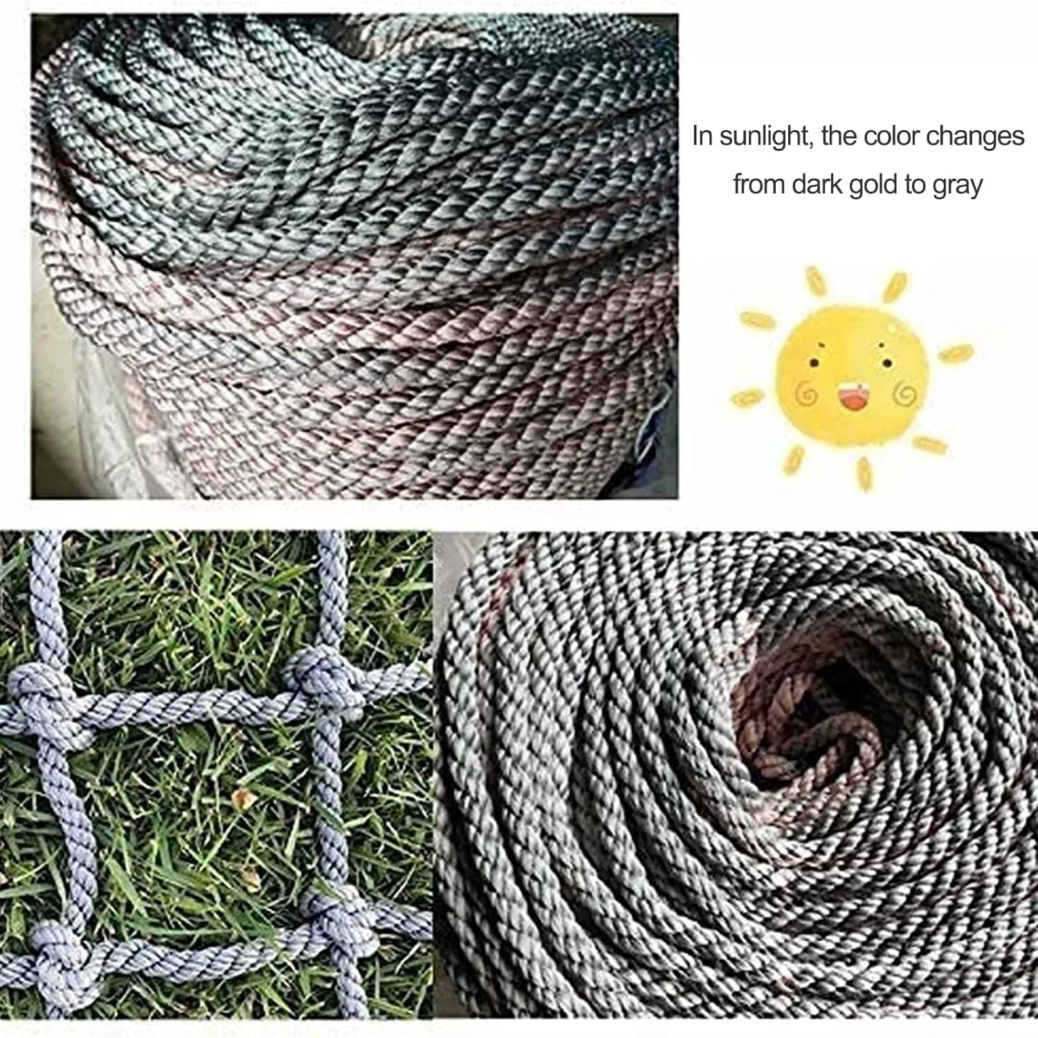 Heavy Duty Net Rope Climbing Net Safety Net Rope, Fence Stairs Balcony Railings Garden Playground Protection Playground Play Safety Net Outdoor Climbing Cargo Net(Size:9.8FTx13.1FT)