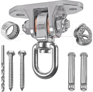 Heavy Duty Swing Hanger Stainless Steel 304 Antirust,2000 lb Capacity 180° Silent Swing, Playground Porch Swing Set Indoor Outdoor, Patent Design