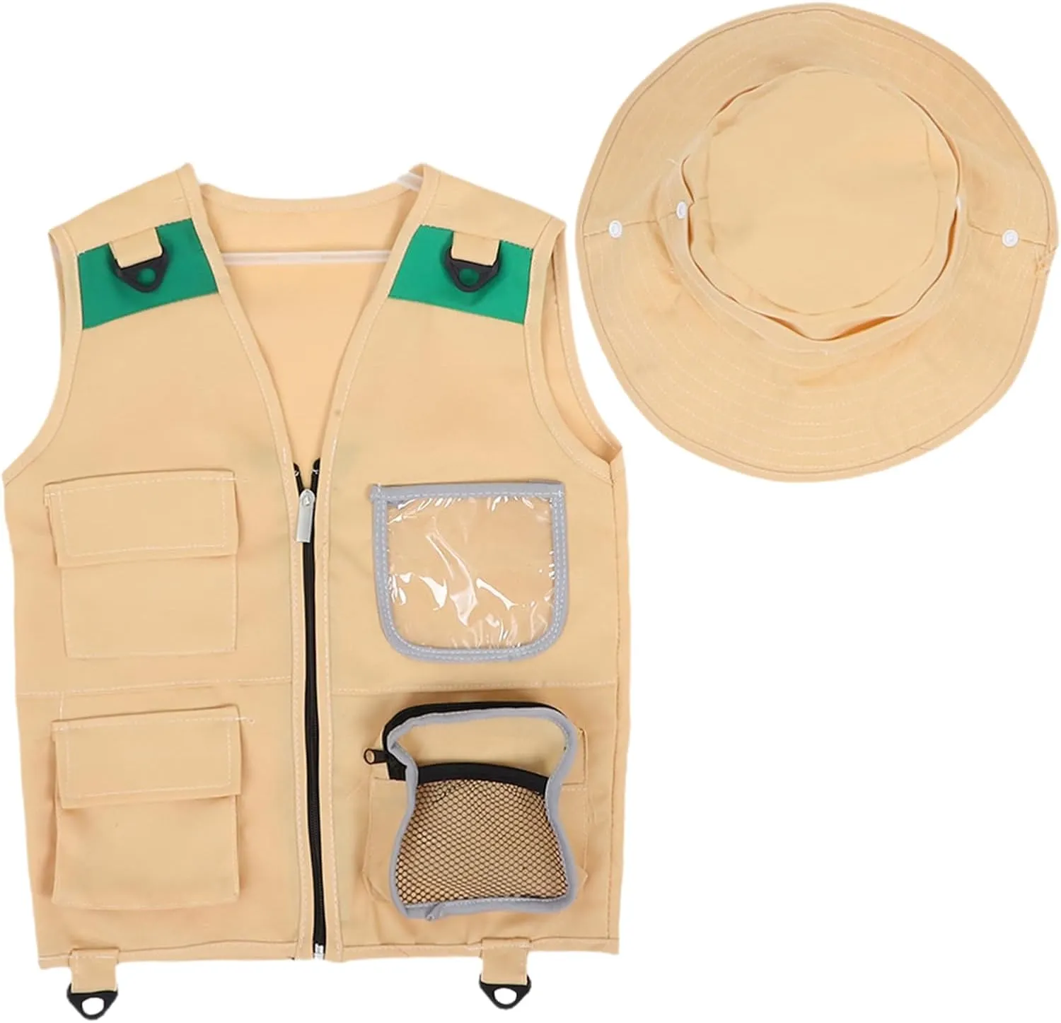 Hemoton 1set Boy Girl Explorer Vest and Hat Kit Wear-Resistant Adventure Outfit for Outdoor Camping Fishing and Hiking for Role Play and Nature Exploration Activities