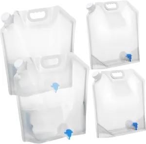 Hemoton 4-pack Collapsible Water Jug Portable Water Tank with Spout for Camping Hiking Gym