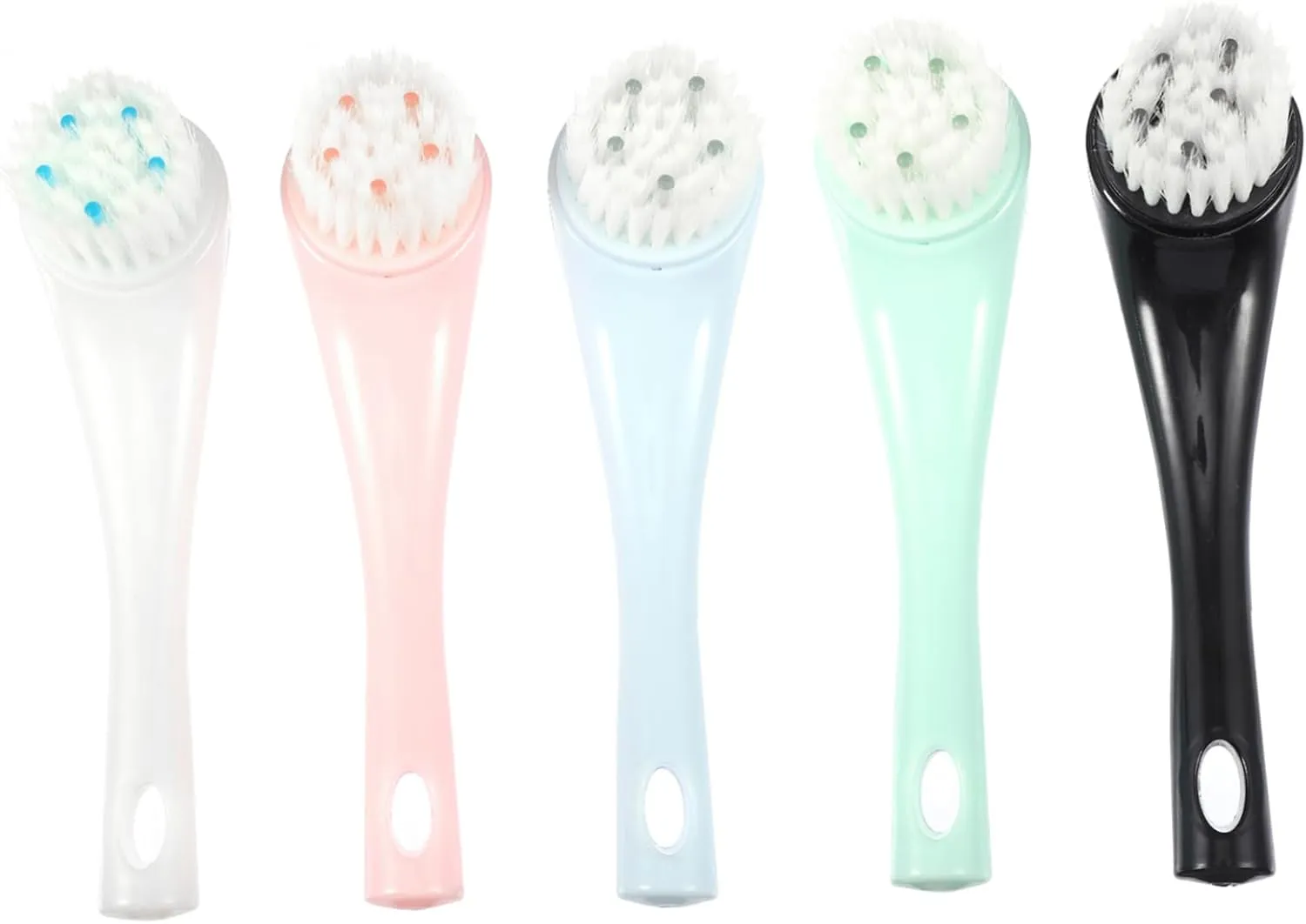 Hemoton 5pcs Soft Bristle Facial Cleansing Brush for Deep Pore Cleaning Gentle Exfoliation and Daily Face Care Safe and Compact Design Random Colors