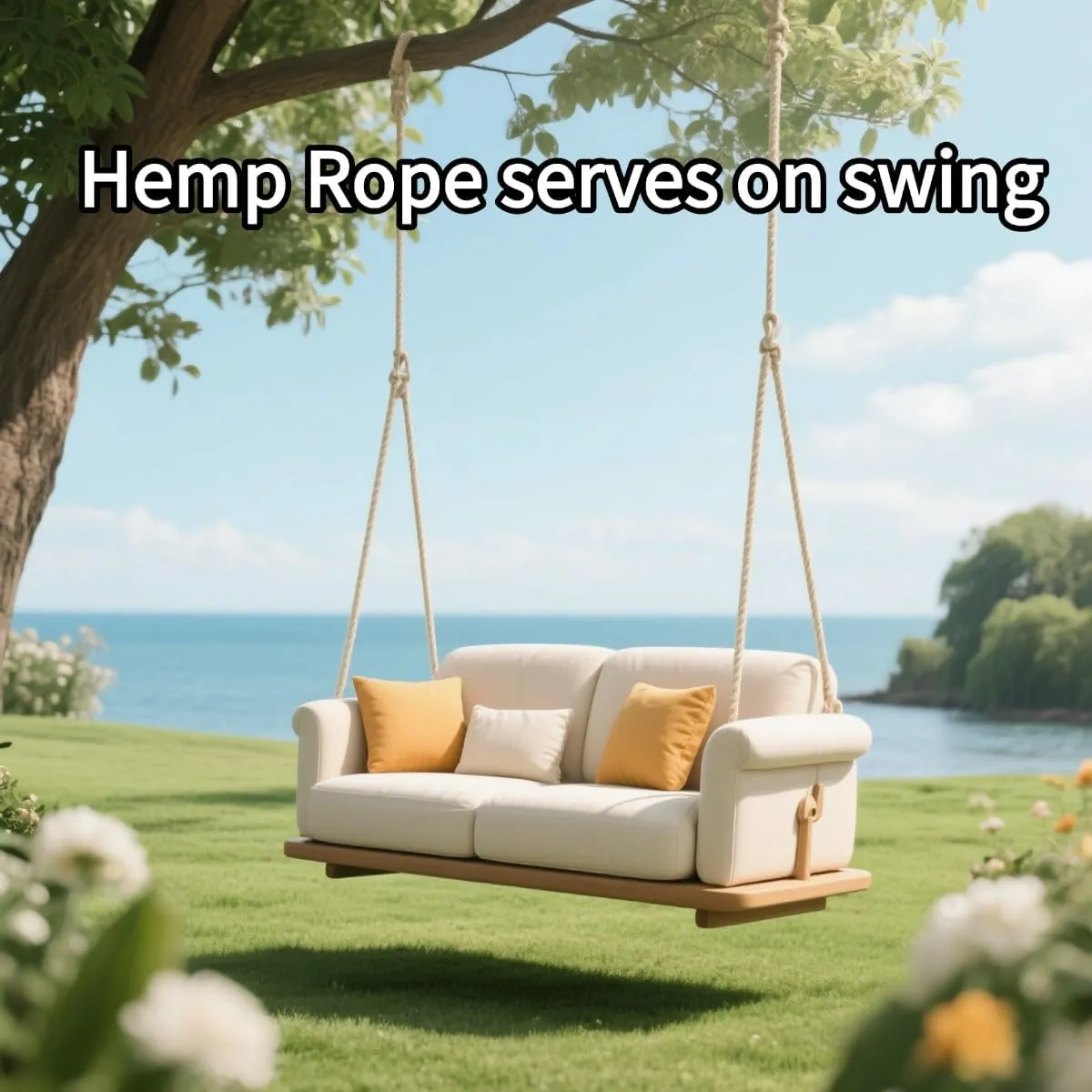 Hemp Rope （1 Inch x 50 ft）， Natural Twisted Heavy Duty Jute Rope for Tug of War, Crafts, Landscaping, Home Décor, Swing & Gardening ，Strong & Durable