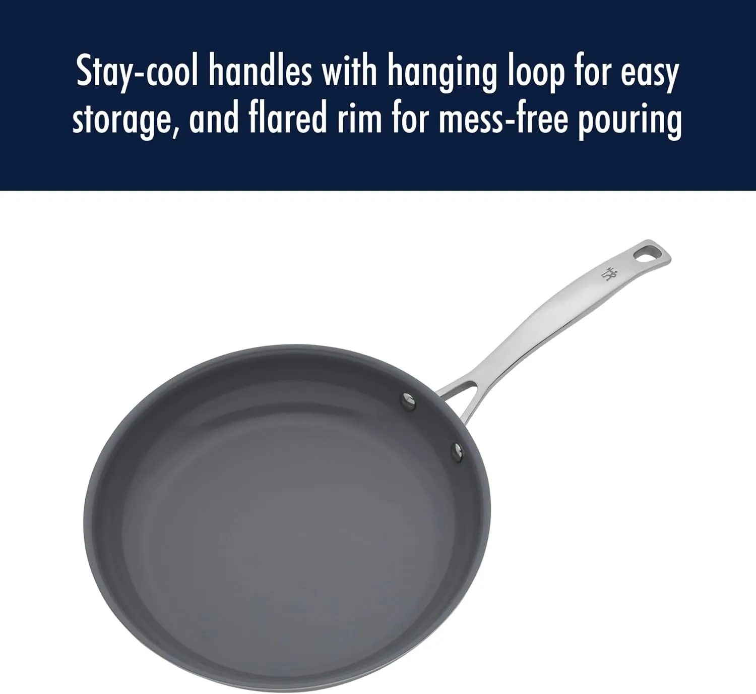 HENCKELS Clad H3 10-pc Induction Ceramic Nonstick Pot and Pan Set, Stainless Steel, Durable and Easy to clean