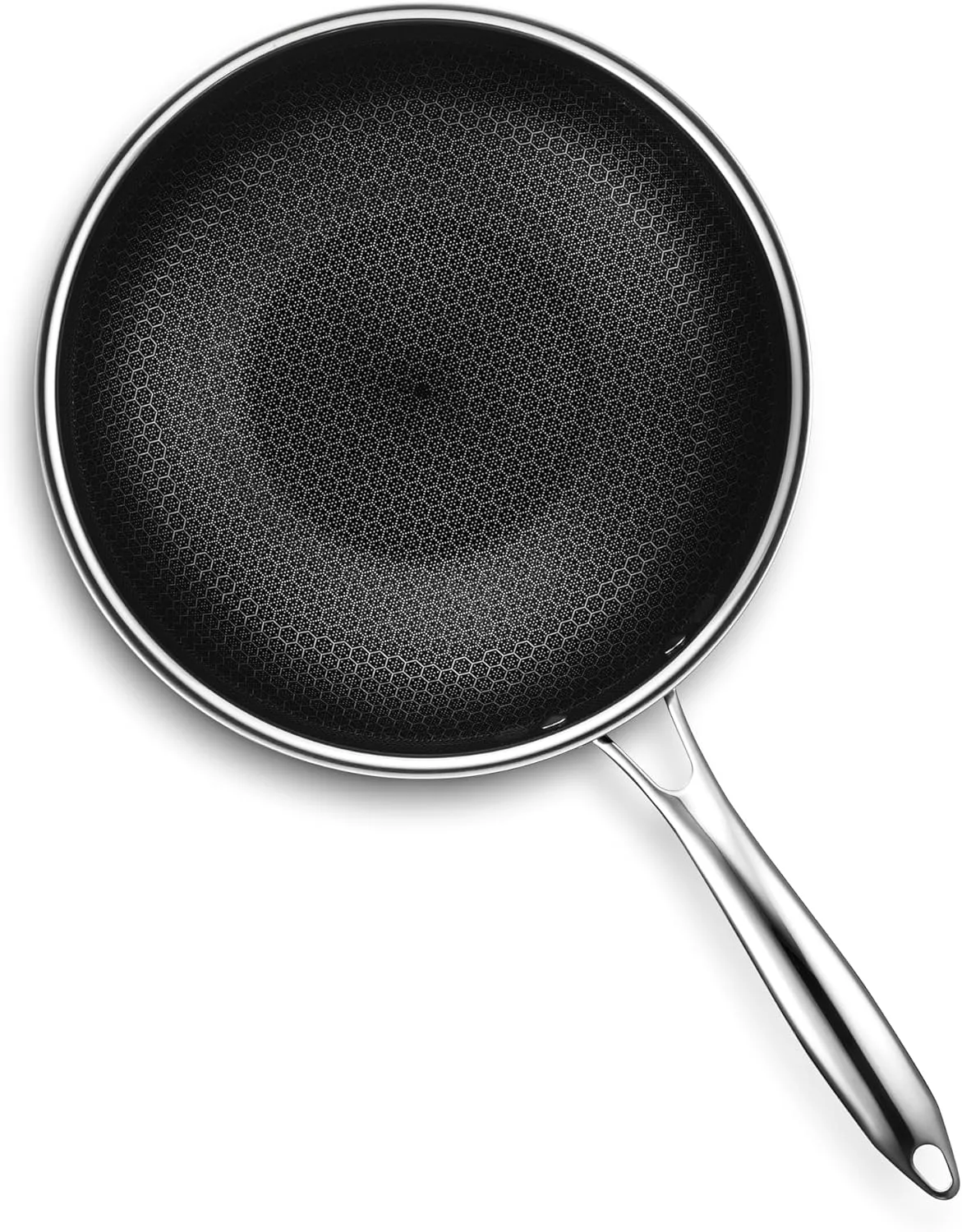 HexClad Hybrid Nonstick 10-Inch Wok, Stay-Cool Handle, Dishwasher-Friendly, Oven-Safe Up to 900°F, Induction-Ready, Compatible with All Cooktops