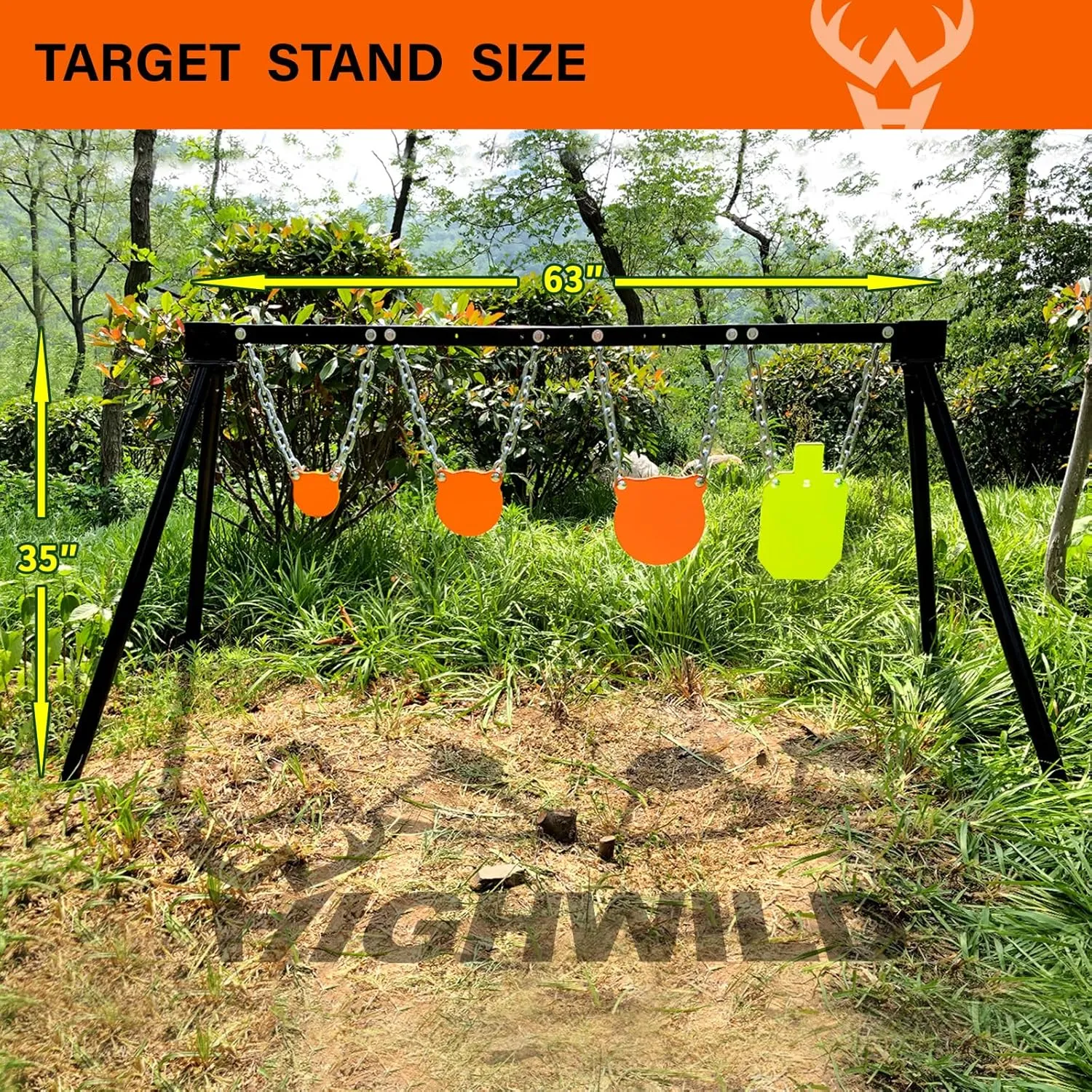 Highwild AR500 Steel Targets System 3/8 Inch Thick Steel Shooting Targets with Stand, All Parts Replaceable Separately for Outdoor Range and Shooting Practice (5)