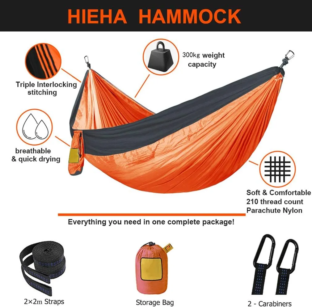 Hommock 280180Cm Portable Camping Parachute Hammock Survival Garden Outdoor Furniture Leisure Sleeping Travel Double Hanging Bed