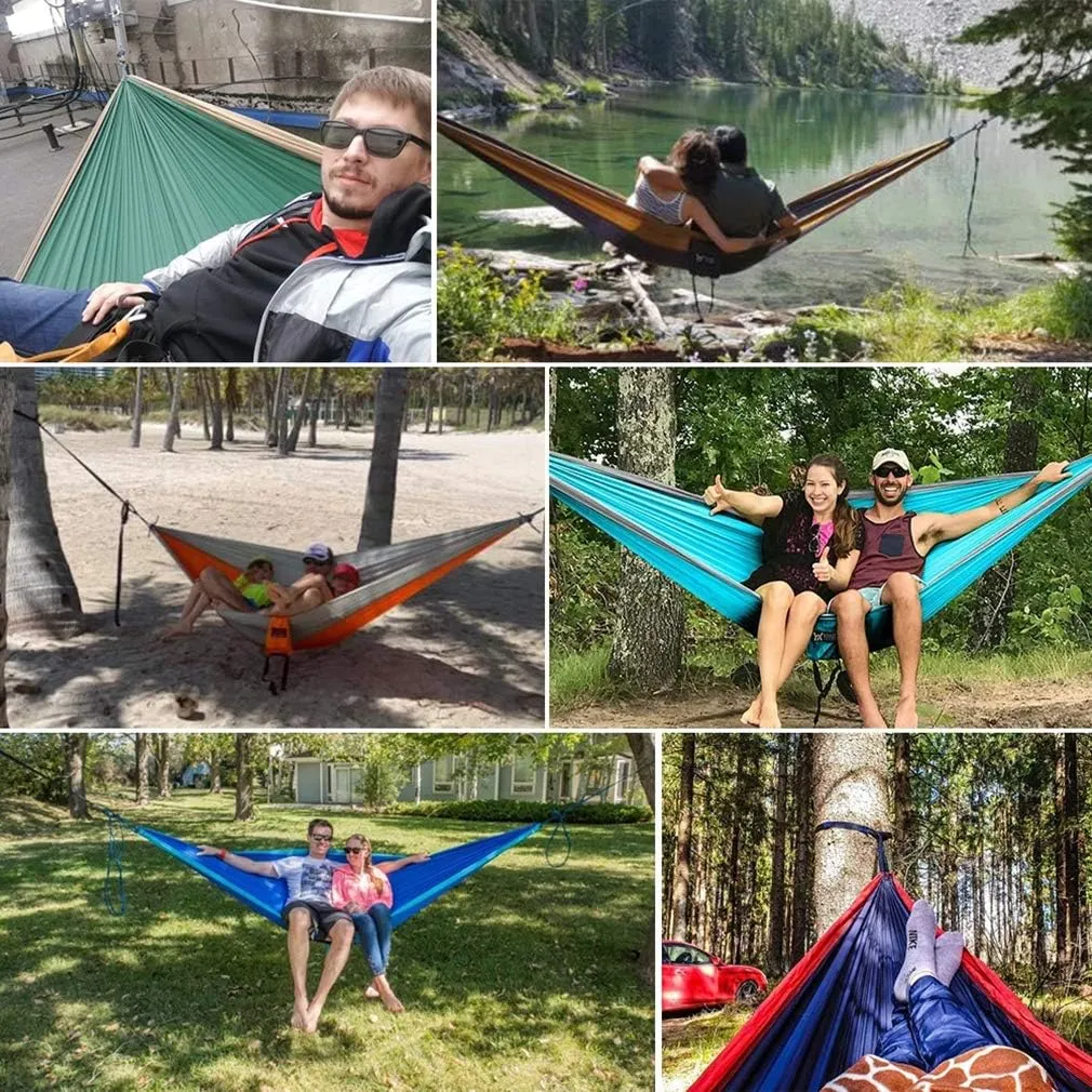 Hommock 280180Cm Portable Camping Parachute Hammock Survival Garden Outdoor Furniture Leisure Sleeping Travel Double Hanging Bed