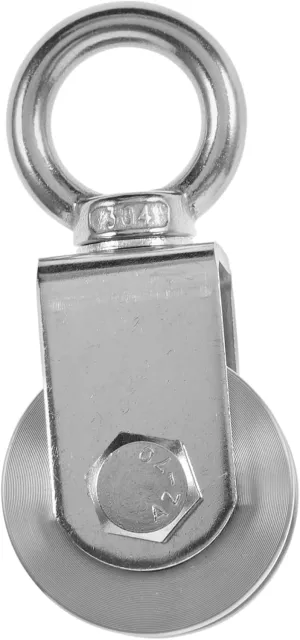 HOMSFOU Swivel Pulley Heavy Duty Stainless Steel Rotation for Wire Rope Cable Systems Sturdy Design for Lifting Applications