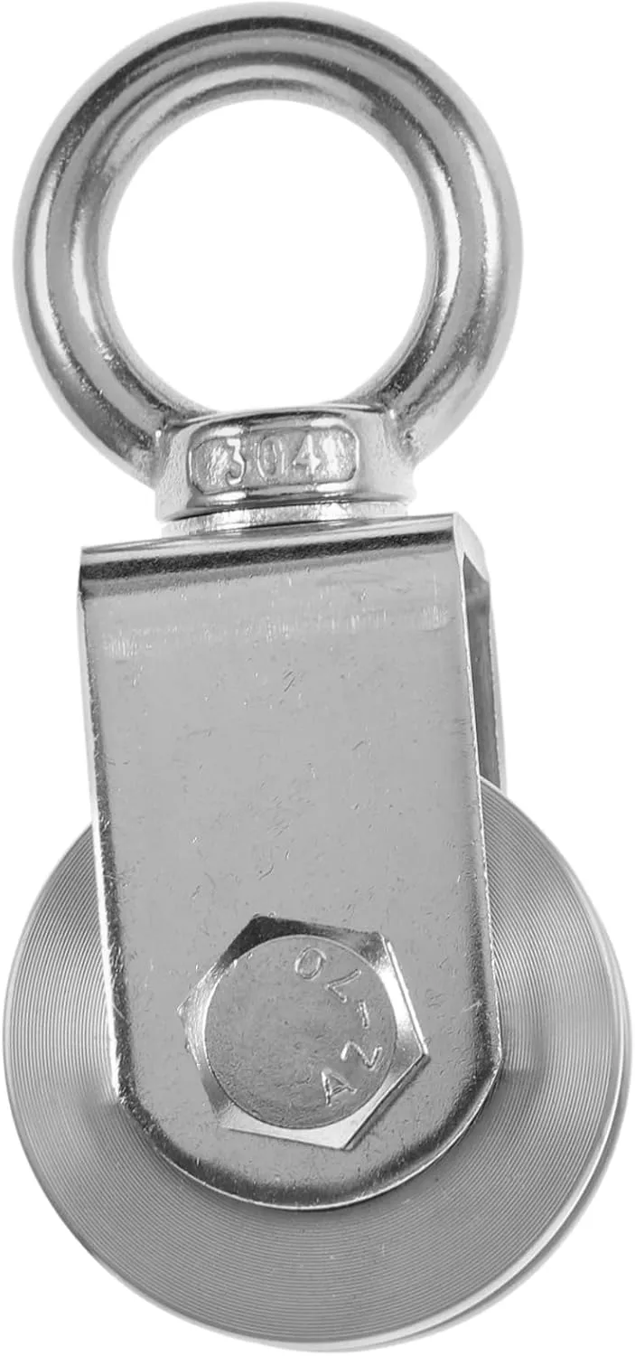 HOMSFOU Swivel Pulley Heavy Duty Stainless Steel Rotation for Wire Rope Cable Systems Sturdy Design for Lifting Applications