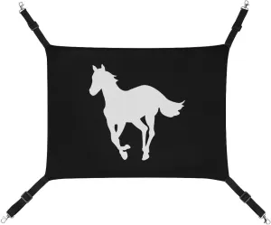 Horse-White Pony Cat Hanging Hammock Soft Breathable Pet Cage Dog Hammock with Adjustable Straps and Metal Hooks