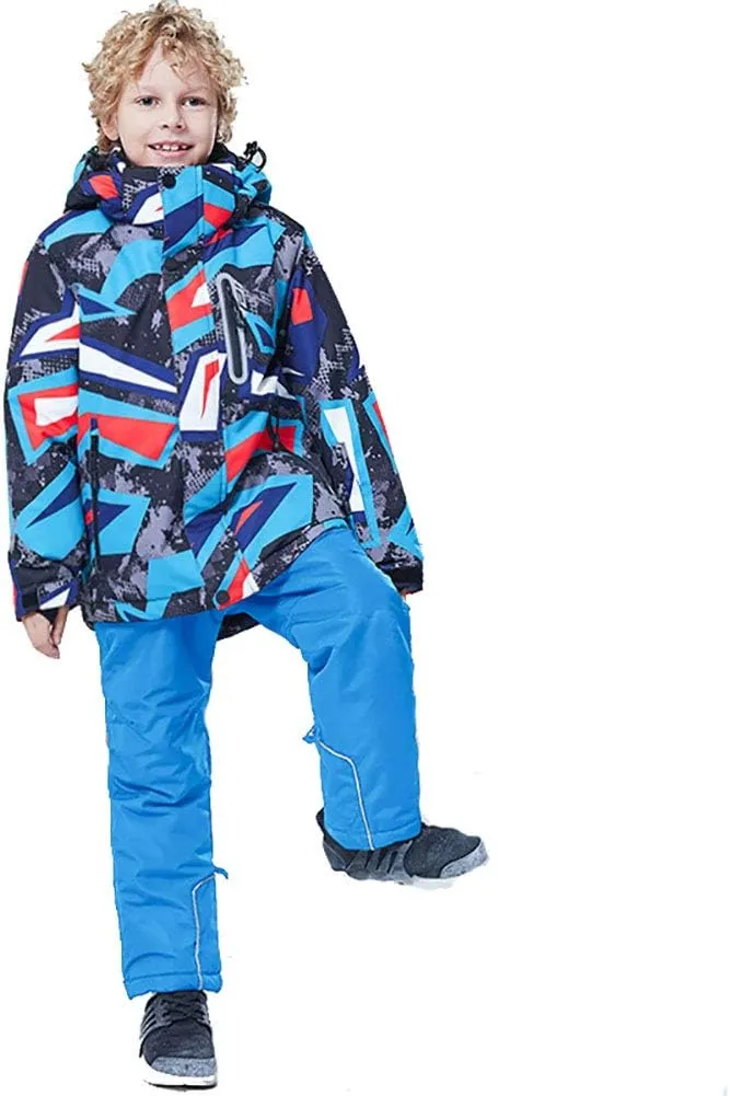 HOTIAN Boys Ski Jacket Snow Jacket Pants Suits Windproof Waterproof Winter Coats
