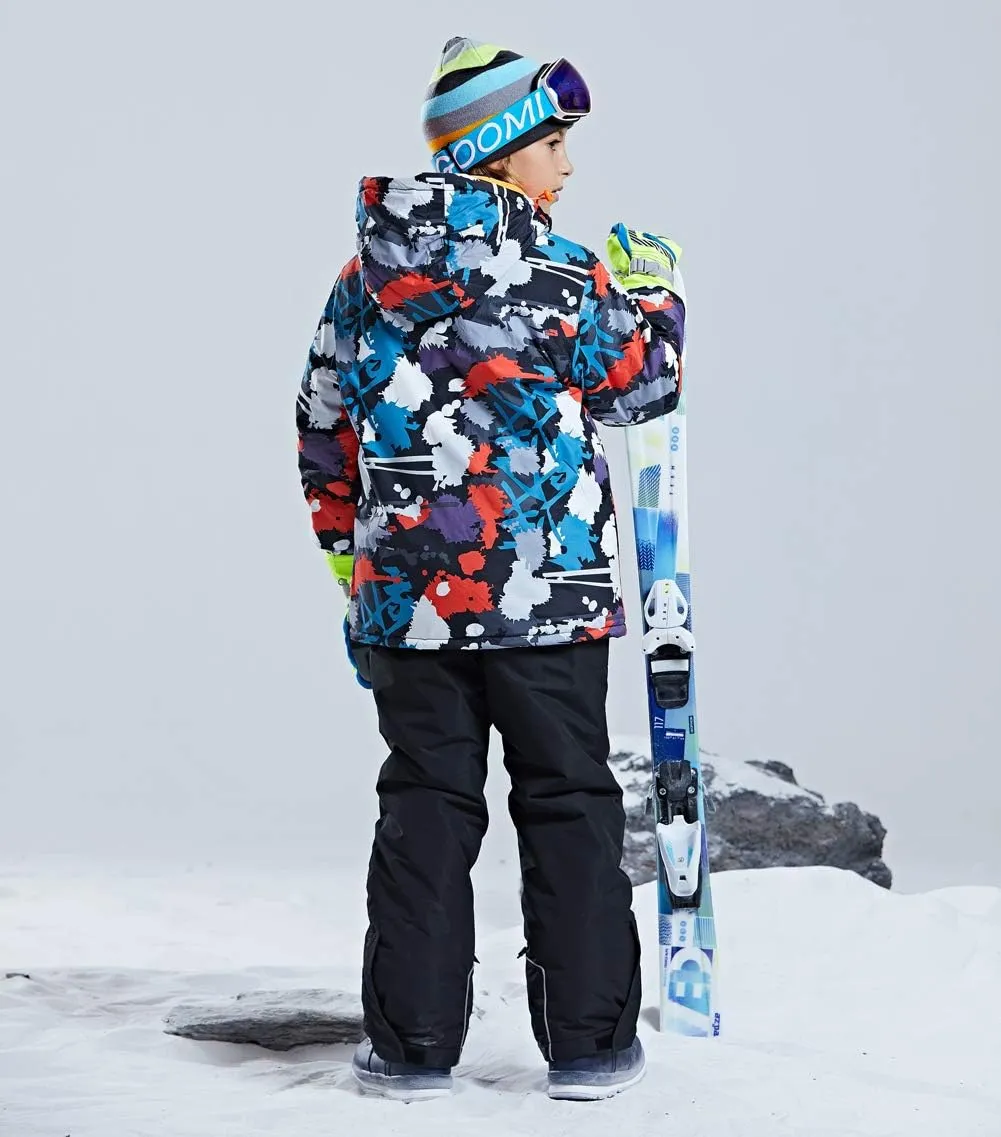 HOTIAN Boys Ski Jacket Snow Jacket Pants Suits Windproof Waterproof Winter Coats