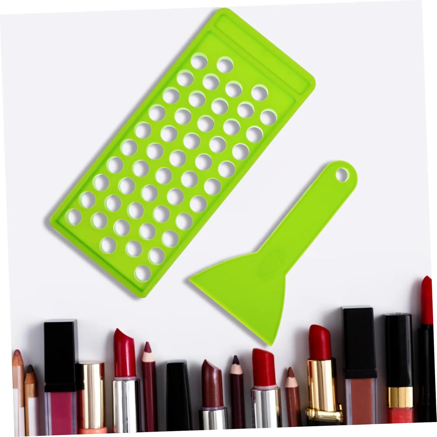 Housoutil 2pcs Lip Gloss Filling Tray Kit with Spatula Crafting Tool for Lipstick Ointments Creams and More Compact for Easy Use and Fun Projects