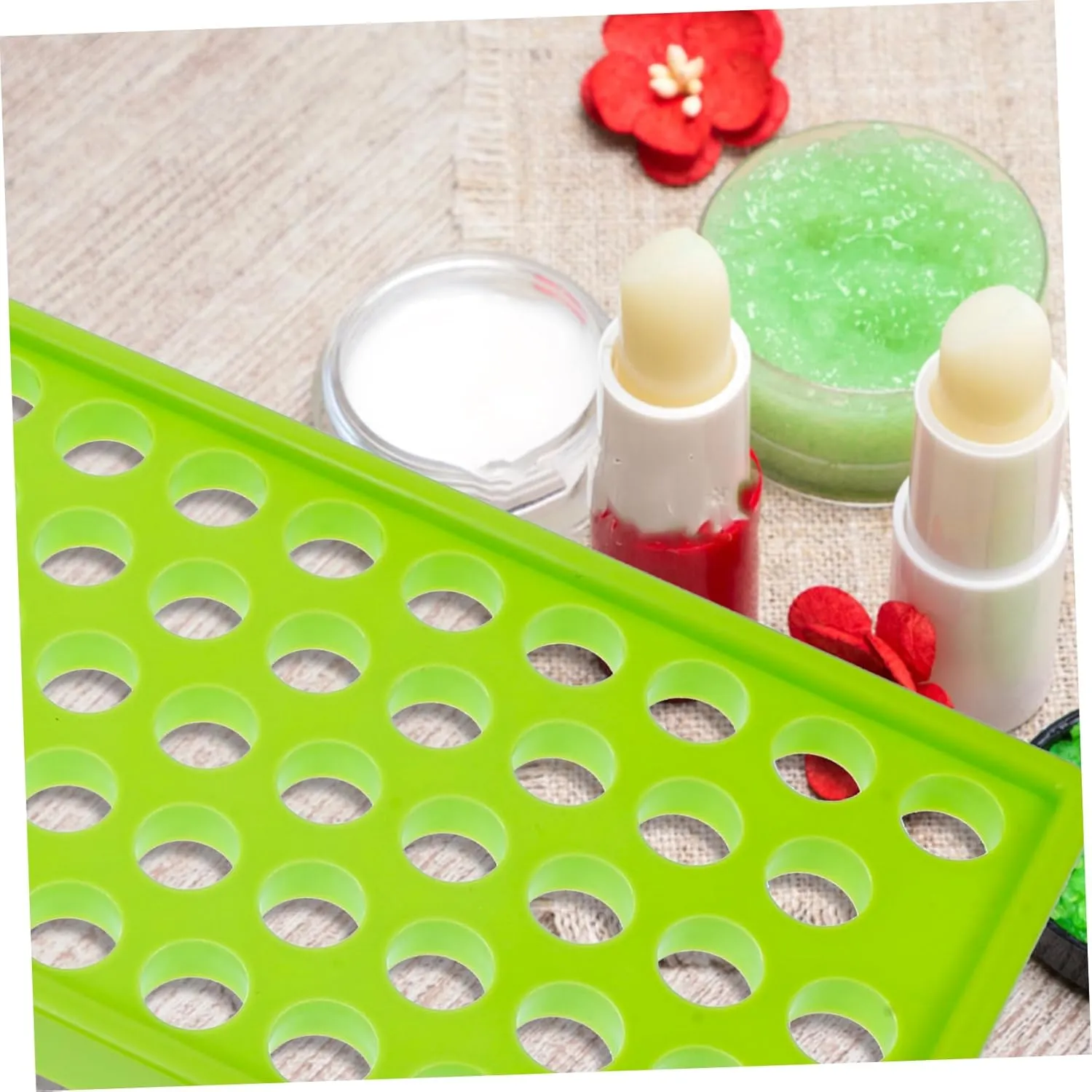 Housoutil 2pcs Lip Gloss Filling Tray Kit with Spatula Crafting Tool for Lipstick Ointments Creams and More Compact for Easy Use and Fun Projects