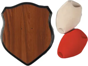 Hunters Specialties Deer Antler Mounting Kit - Hunting Easy-To-Assemble Wood Plaque Deer Mounting Kit with Red & Cream-Colored Skull Cover, Hardware Included