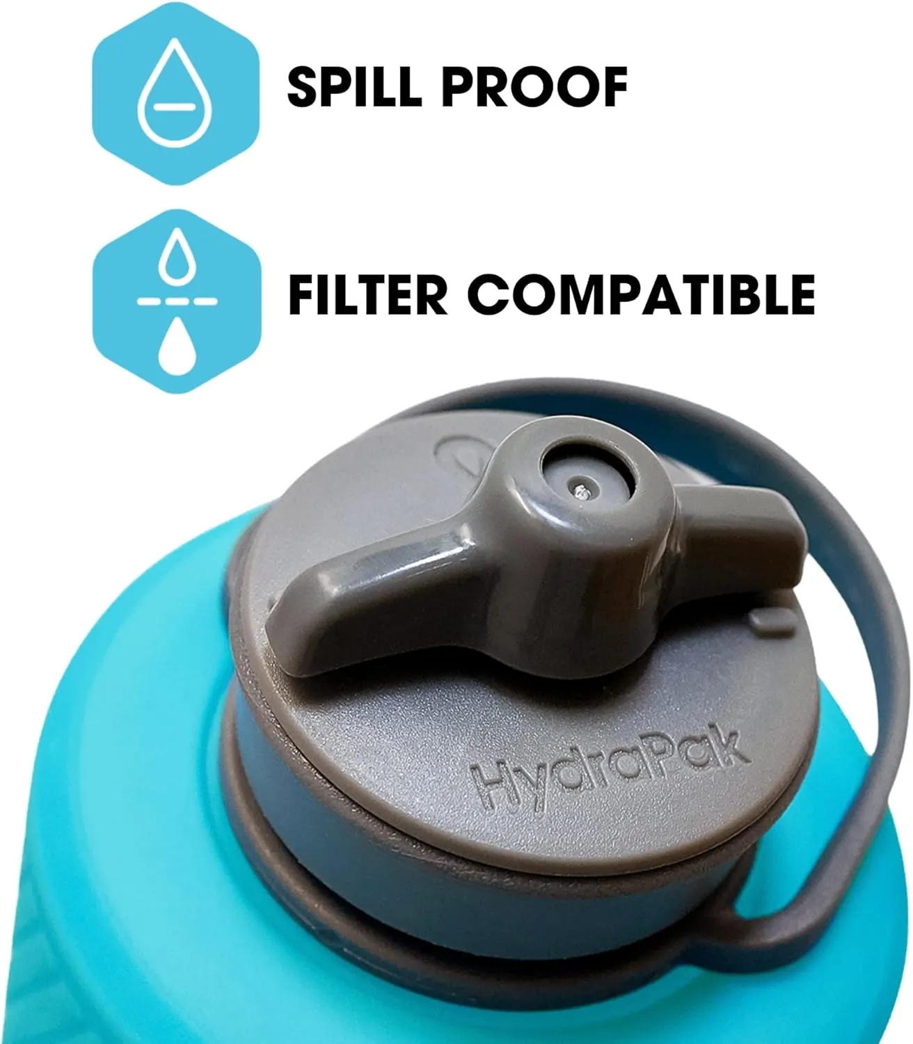 HydraPak Flux - Collapsible Backpacking Water Bottle (750ml, 1L, 1.5L) - BPA Free, Ultra Light, Spill-Proof Twist Cap