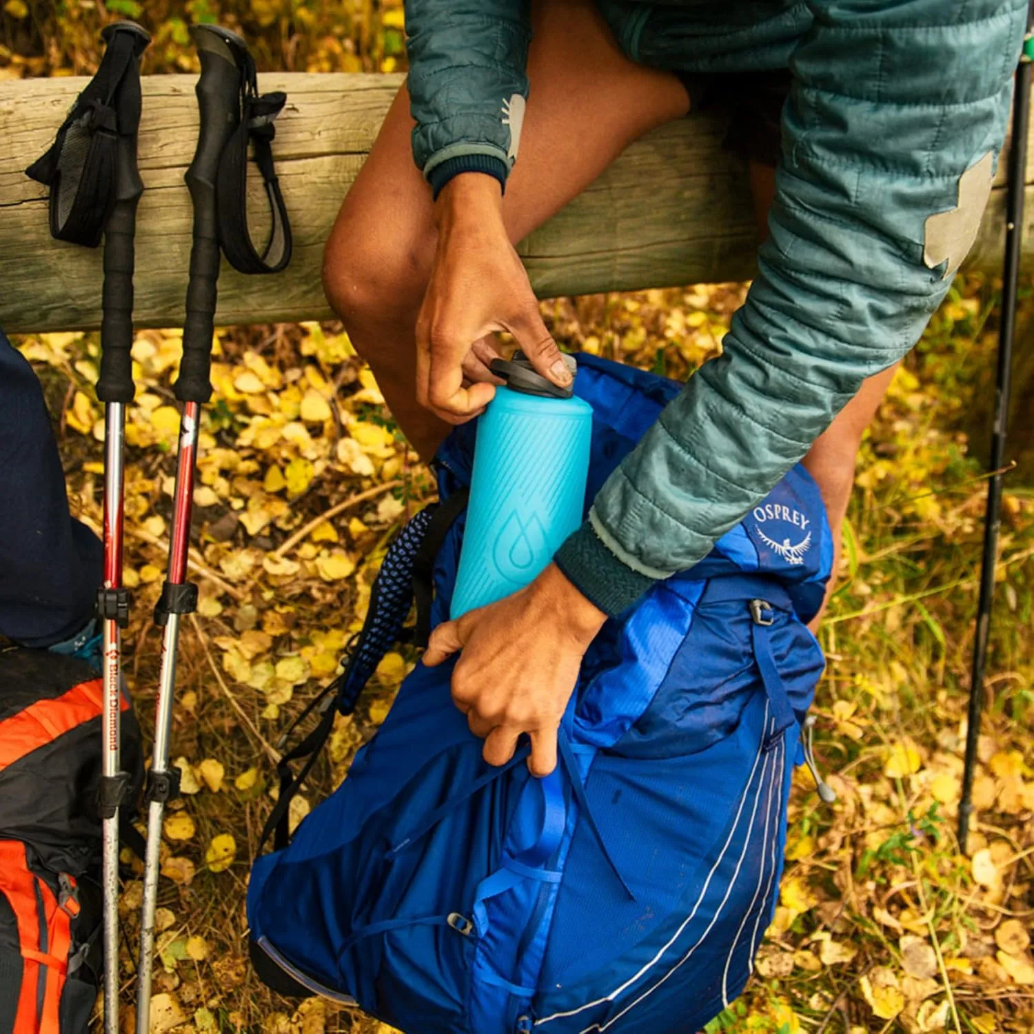 HydraPak Flux - Collapsible Backpacking Water Bottle (750ml, 1L, 1.5L) - BPA Free, Ultra Light, Spill-Proof Twist Cap