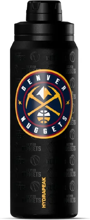 Hydrapeak x NBA Officially Licensed Denver Nuggets 26 oz Active Water Bottle with Chug Lid and Handle Reusable Stainless Steel Double Wall Insulated Sports Gift