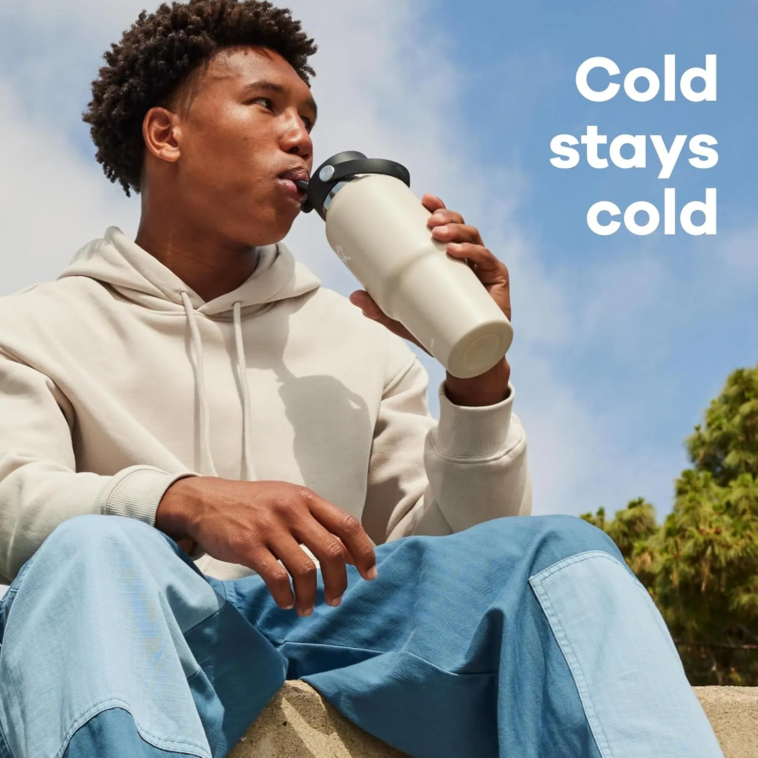 Hydro Flask 32 Oz Wide Flex Straw Travel Bottle Ivory