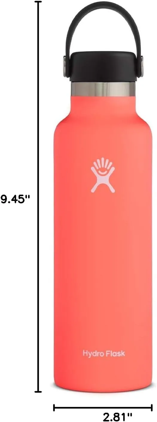 Hydro Flask Water Bottle - Standard Mouth Flex Lid - 21 oz, Hibiscus