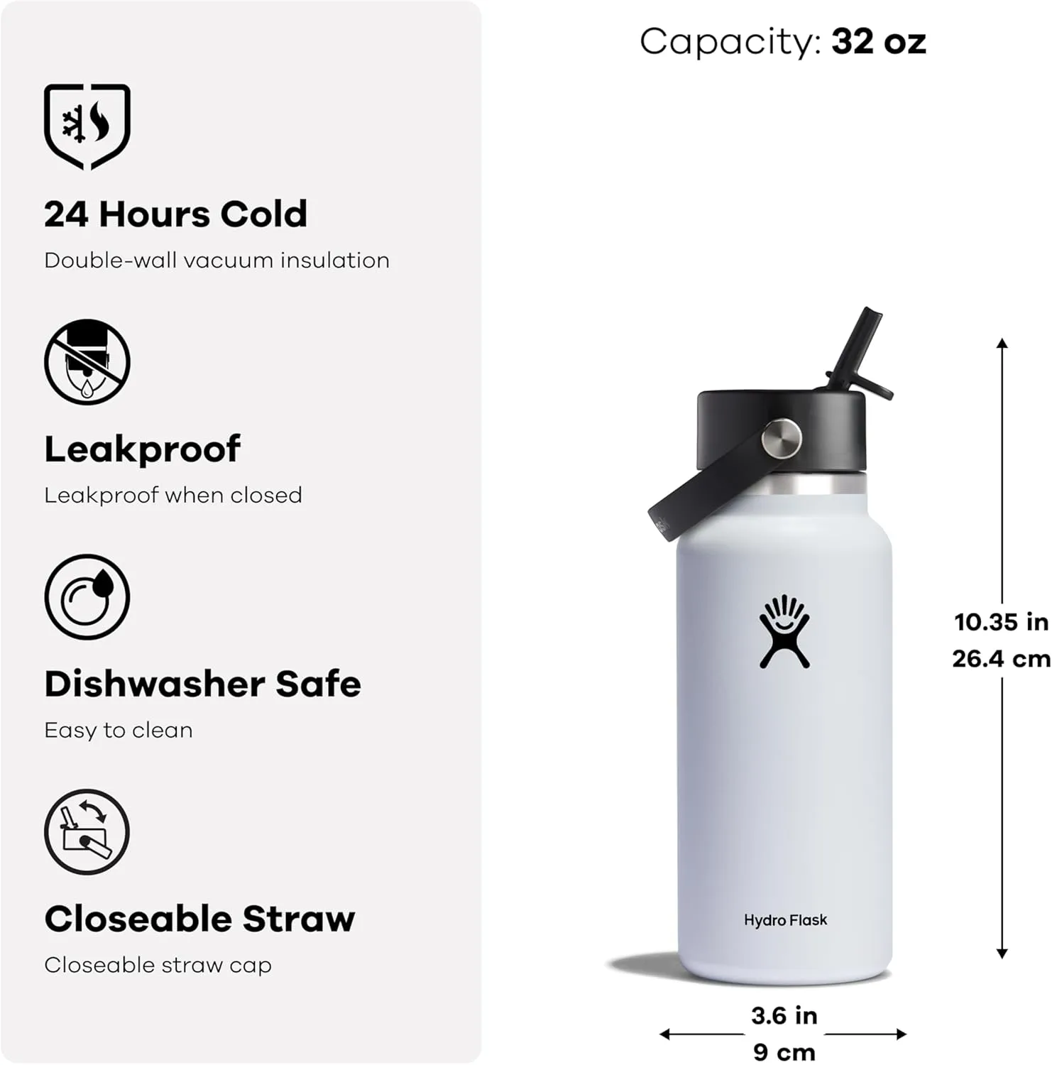 Hydro Flask Wide Flex Straw Cap Agave 32 Oz