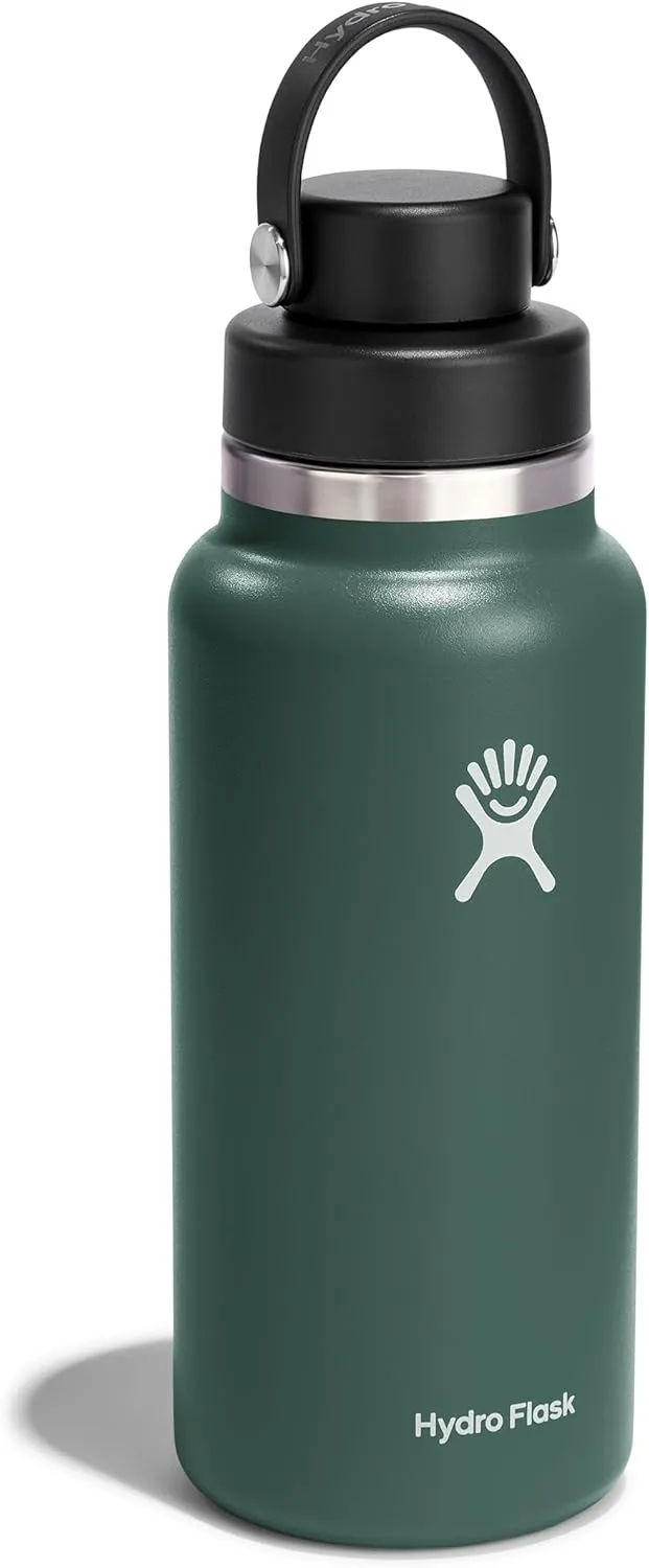 HYDRO FLASK Wide Mouth Chug Cap vacuum insulated stainless steel water bottle with leakproof closeable lid for cold water drinks, sports, travel, car and school