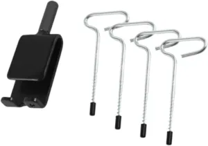 Ice Anchor Tool Kit Ice Anchor Drill Adapter with 4Pcs Threaded Pegs Equipment Strong Heavy Duty Supplies for Camping Canopy