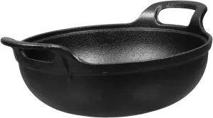 IMIKEYA Nonstick Cast Iron Saucepan Skillet Pot Ergonomic Handles Smooth Surface Indoor Outdoor Cooking Stew Pot